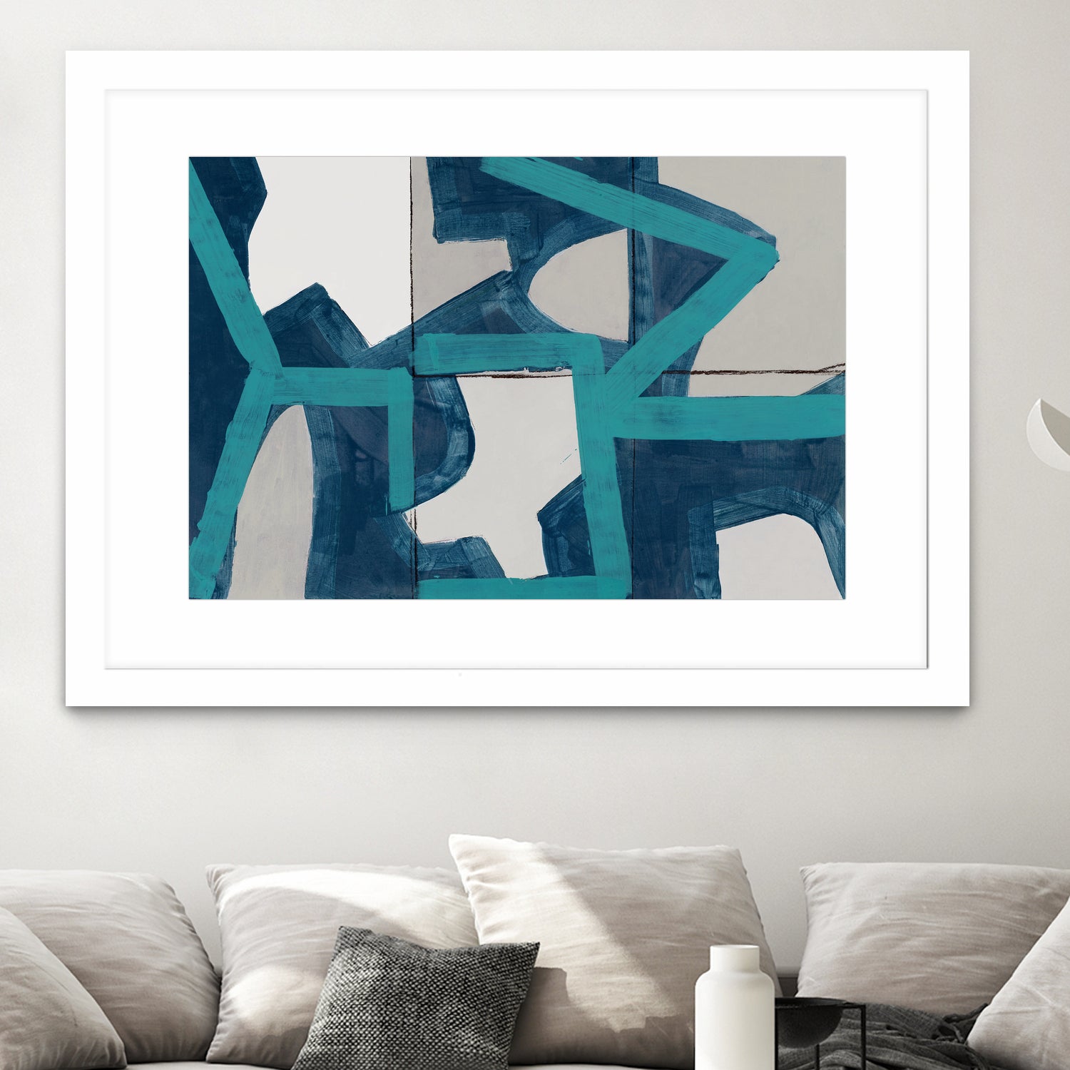 Metric Blue Abstract Art Print by cartissi on GIANT ART - abstract painting