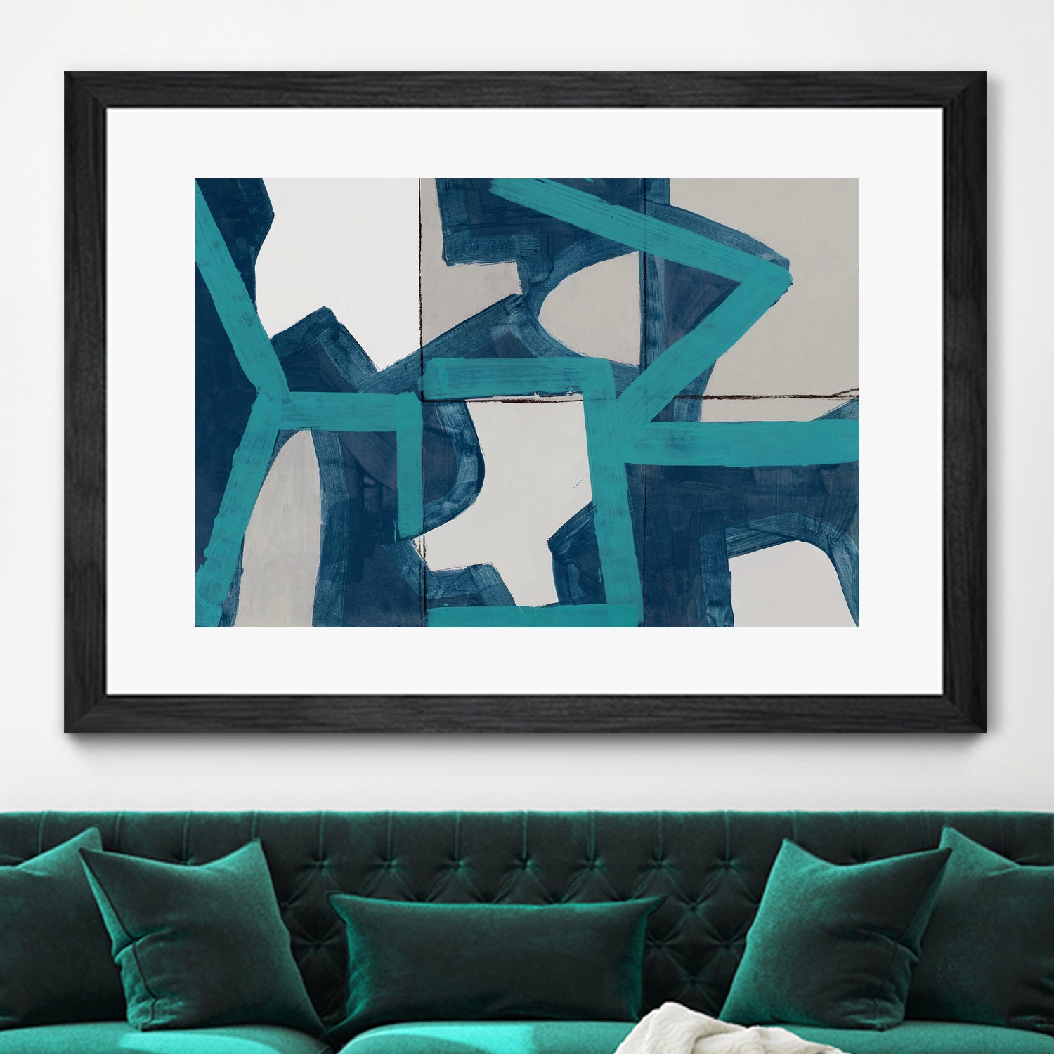 Metric Blue Abstract Art Print by cartissi on GIANT ART - abstract painting