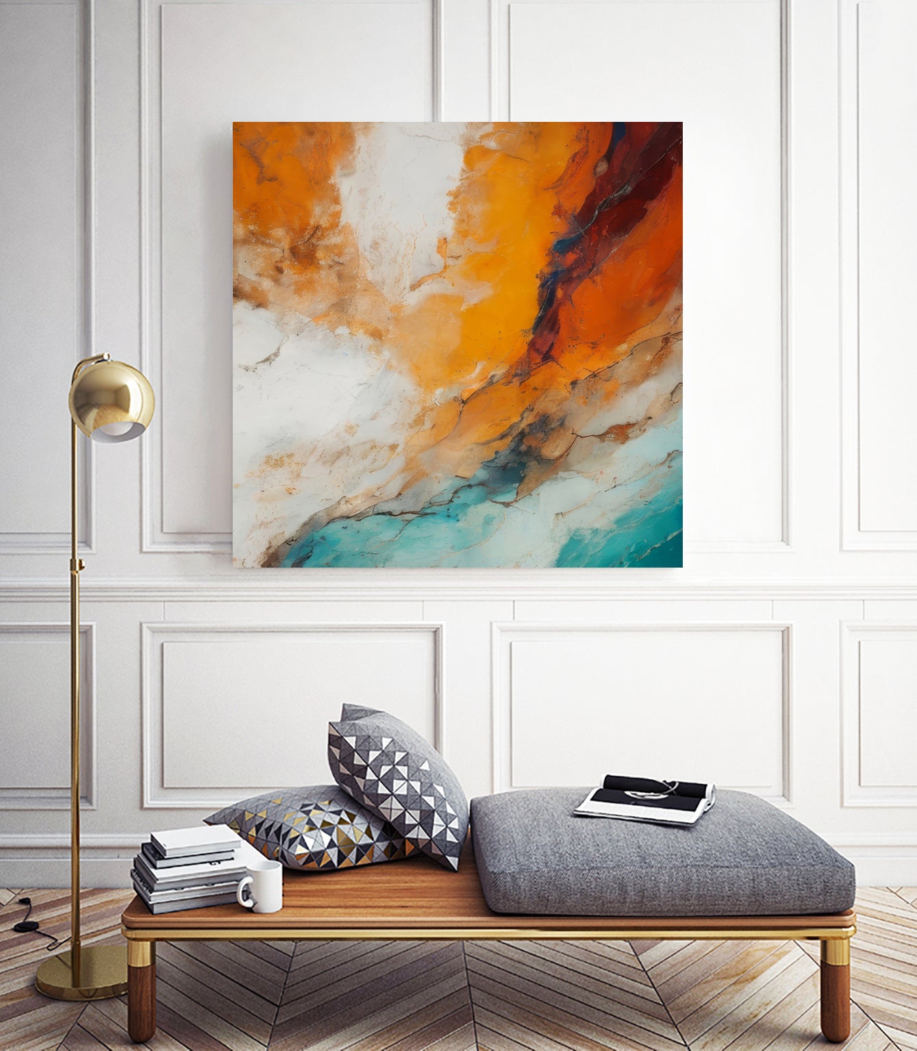 Fiery Horizon Burst by Alpenglow Workshop on GIANT ART - abstract abstract art