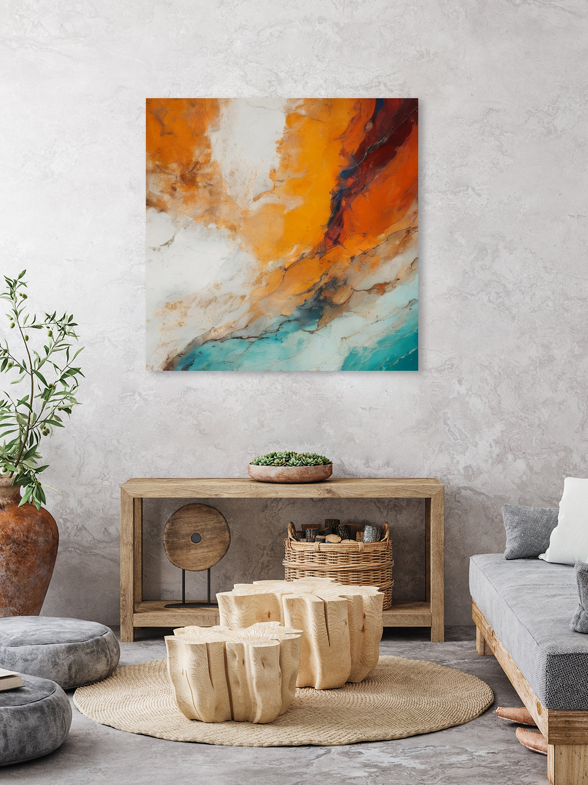 Fiery Horizon Burst by Alpenglow Workshop on GIANT ART - abstract abstract art