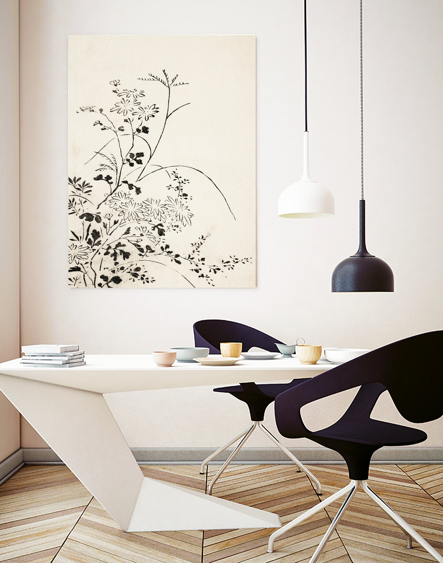 Autumn Flowers and Grasses (1762) by Miyazaki Yuzen on GIANT ART - illustration drawing