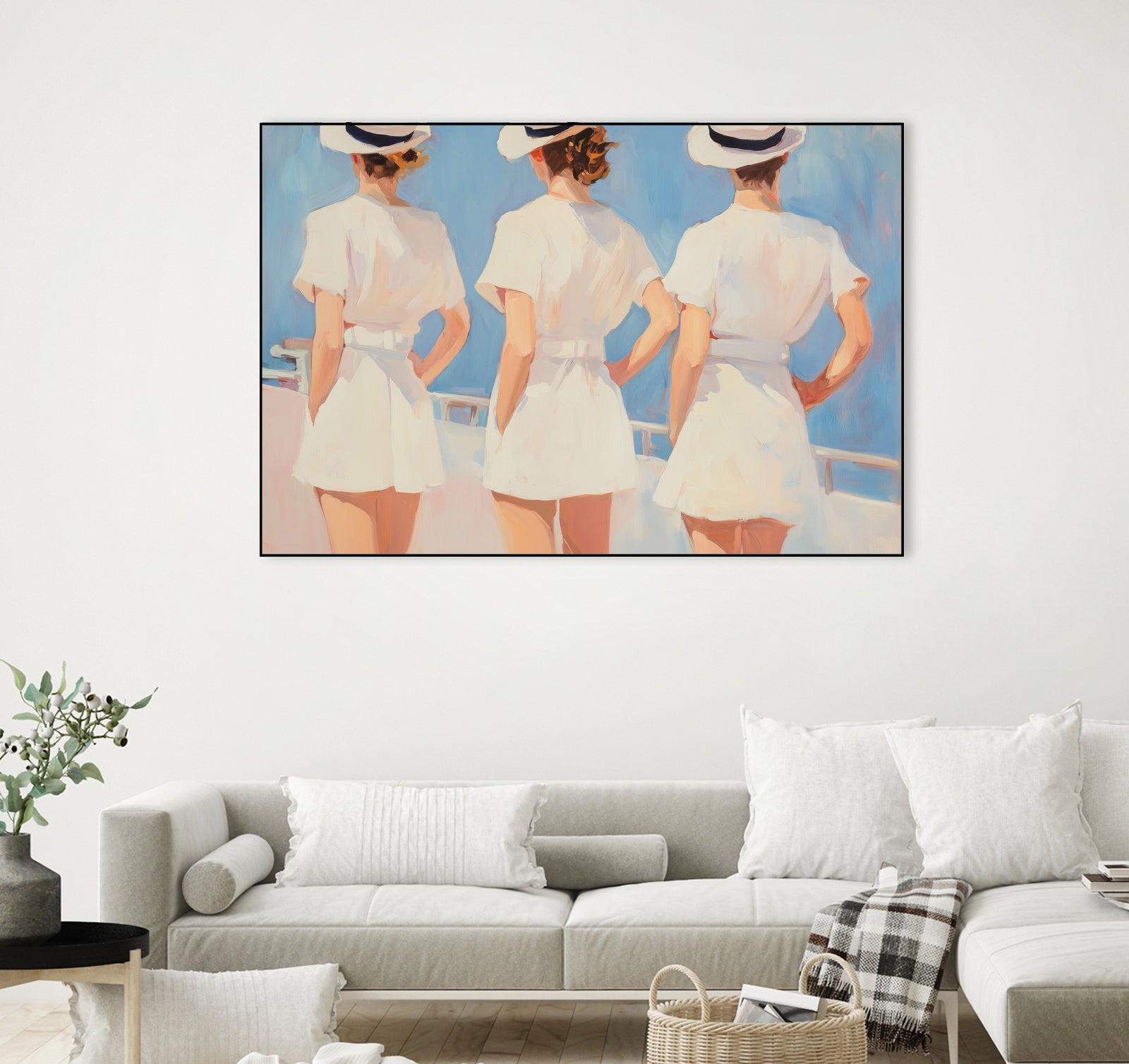 Retro Three Sailors by Melloi Art Prints on GIANT ART - woman paintings woman