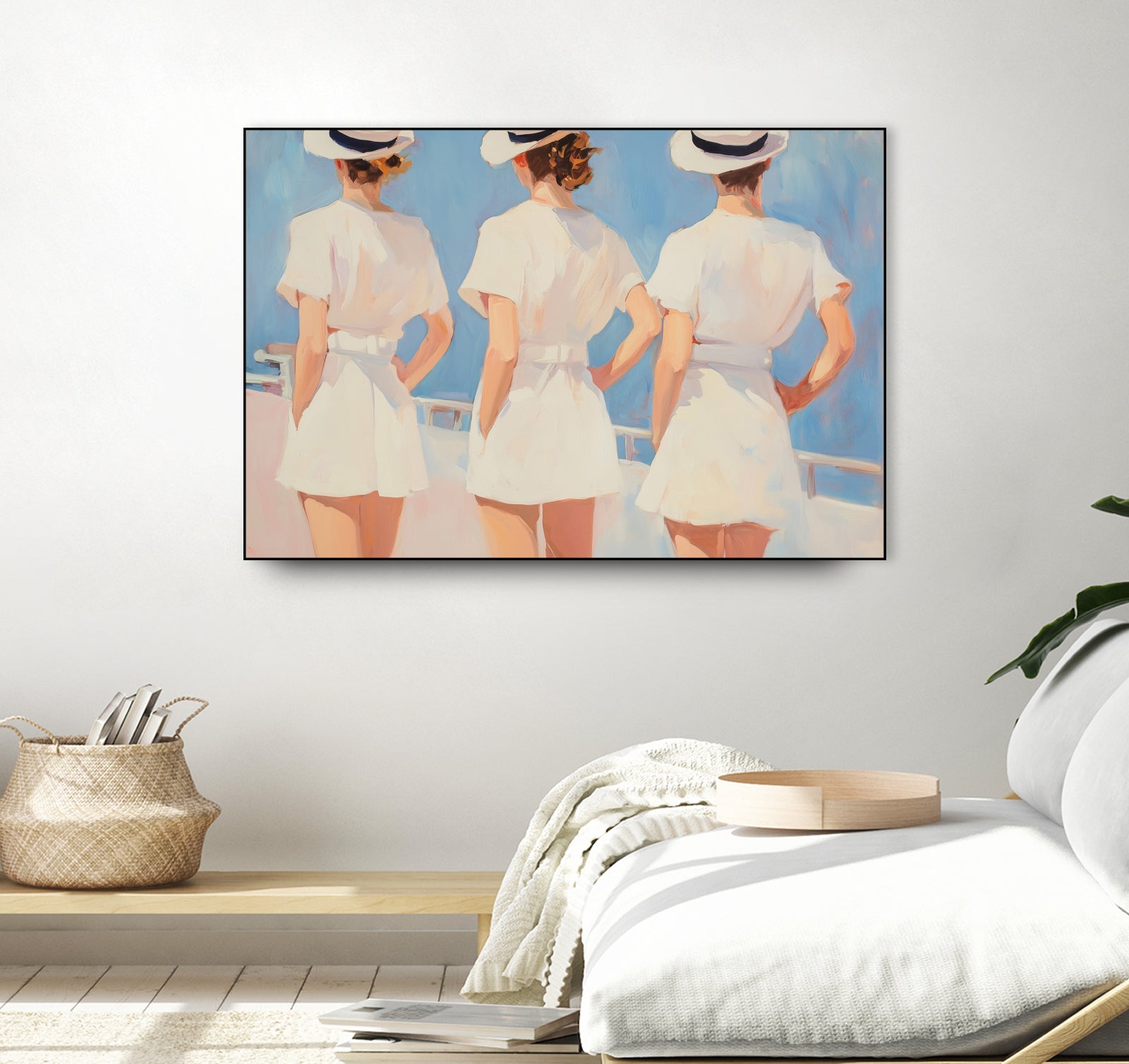 Retro Three Sailors by Melloi Art Prints on GIANT ART - woman paintings woman