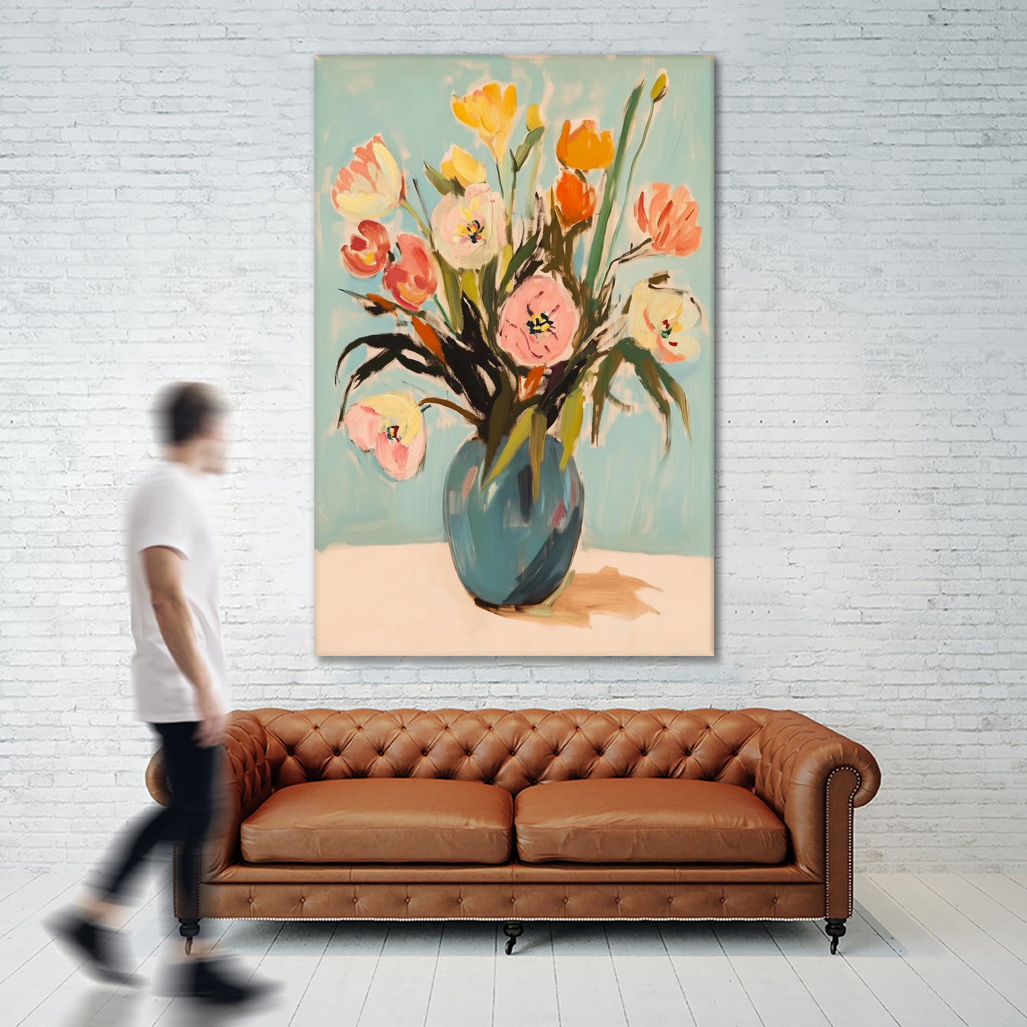 Colorful Flowers in Vase by Melloi Art Prints on GIANT ART - flowers and plants colorful