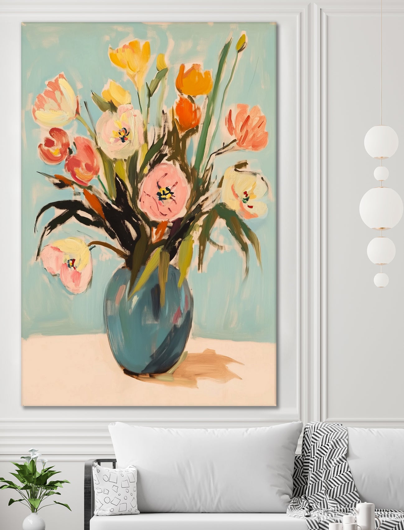 Colorful Flowers in Vase by Melloi Art Prints on GIANT ART - flowers and plants colorful