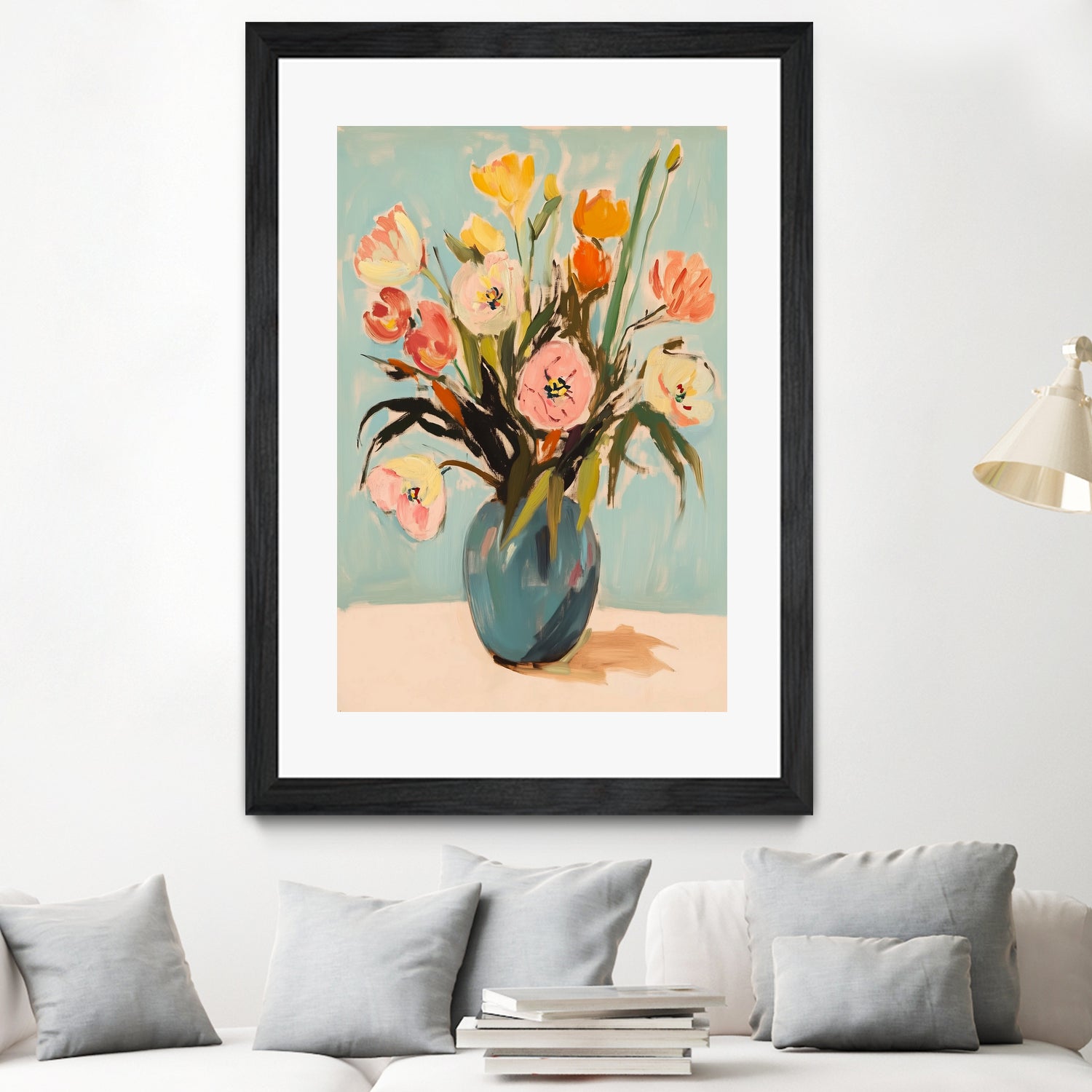 Colorful Flowers in Vase by Melloi Art Prints on GIANT ART - flowers and plants colorful