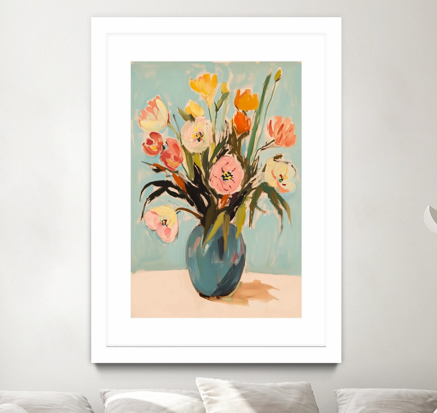 Colorful Flowers in Vase by Melloi Art Prints on GIANT ART - flowers and plants colorful