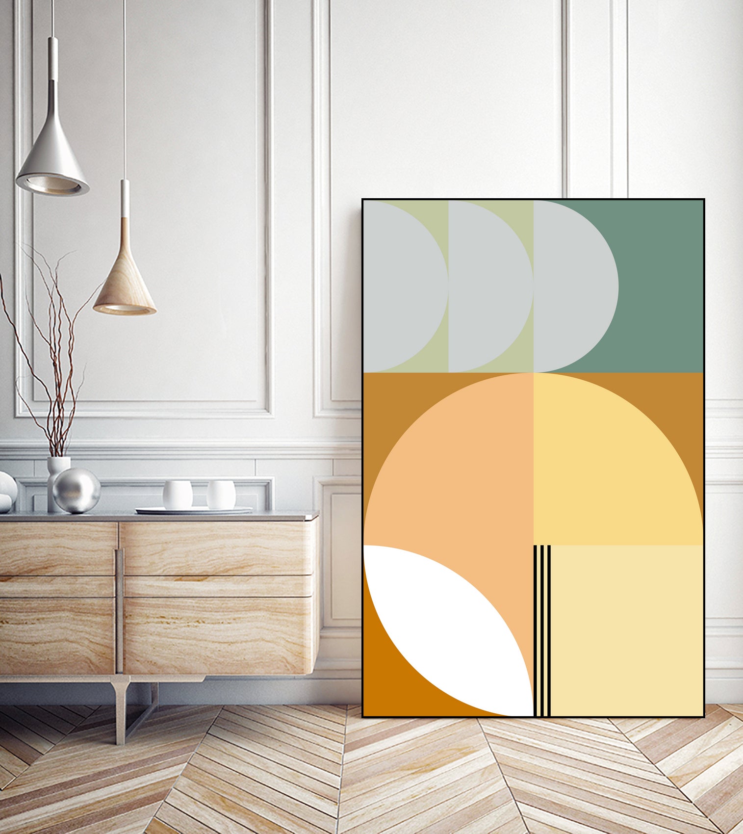 Mid Century Geometric Abstract 03 by Nilesh Kulkarni on GIANT ART - abstract abstract