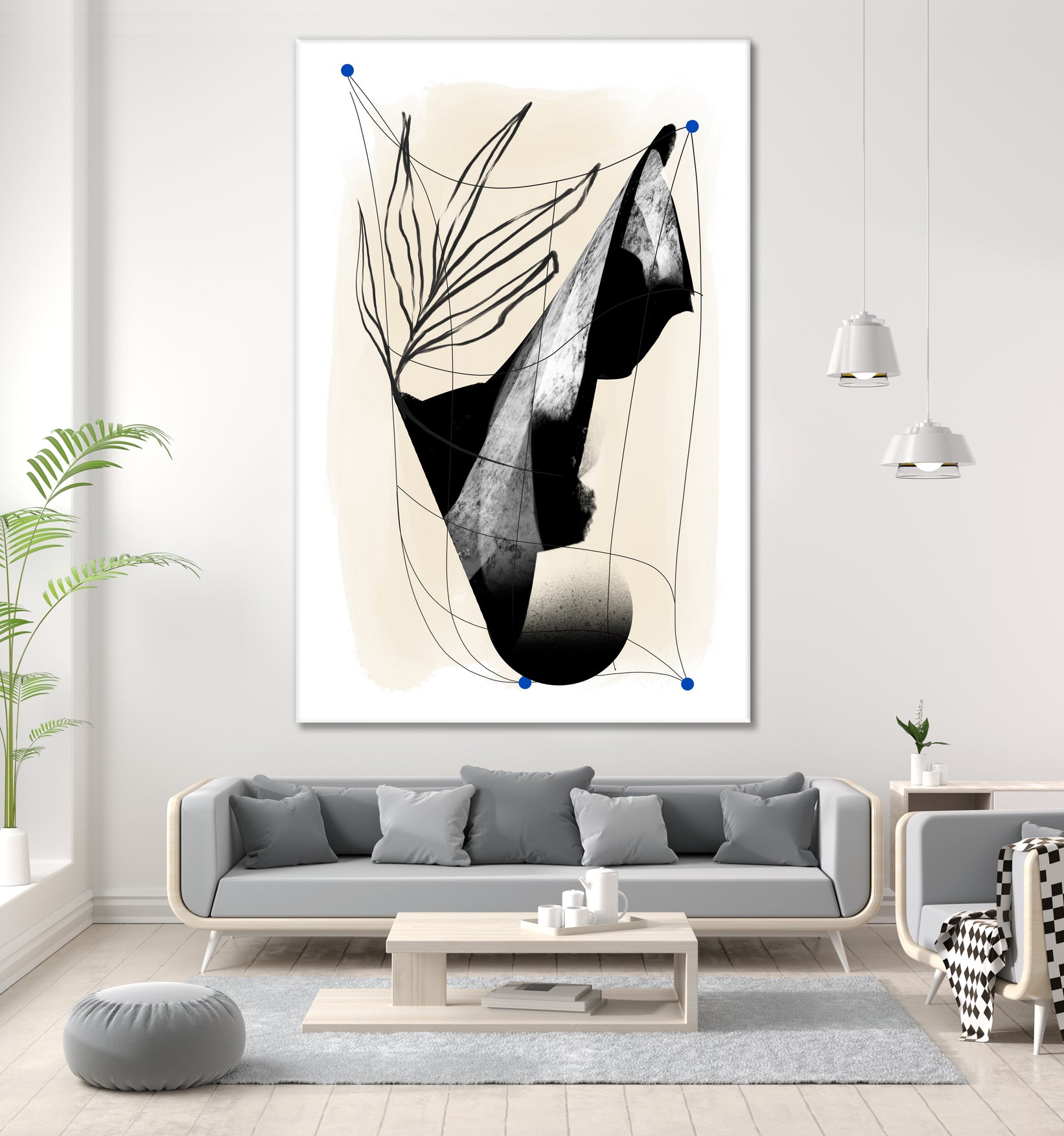 Which Came First by Jilli Darling on GIANT ART - abstract abstract, bold, white, grey, gray, calm, painting, print, wallart, wall art, energetic, colourful, graphic print, illustration, soft, brush strokes, cute, prints, home decor, beige, black, drawing