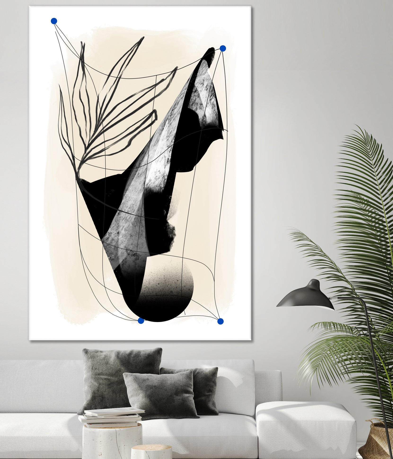 Which Came First by Jilli Darling on GIANT ART - abstract abstract, bold, white, grey, gray, calm, painting, print, wallart, wall art, energetic, colourful, graphic print, illustration, soft, brush strokes, cute, prints, home decor, beige, black, drawing