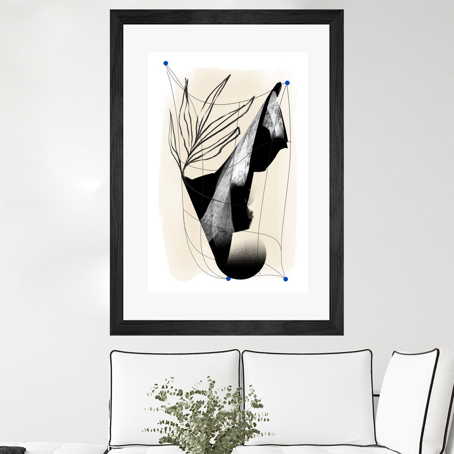 Which Came First by Jilli Darling on GIANT ART - abstract abstract, bold, white, grey, gray, calm, painting, print, wallart, wall art, energetic, colourful, graphic print, illustration, soft, brush strokes, cute, prints, home decor, beige, black, drawing