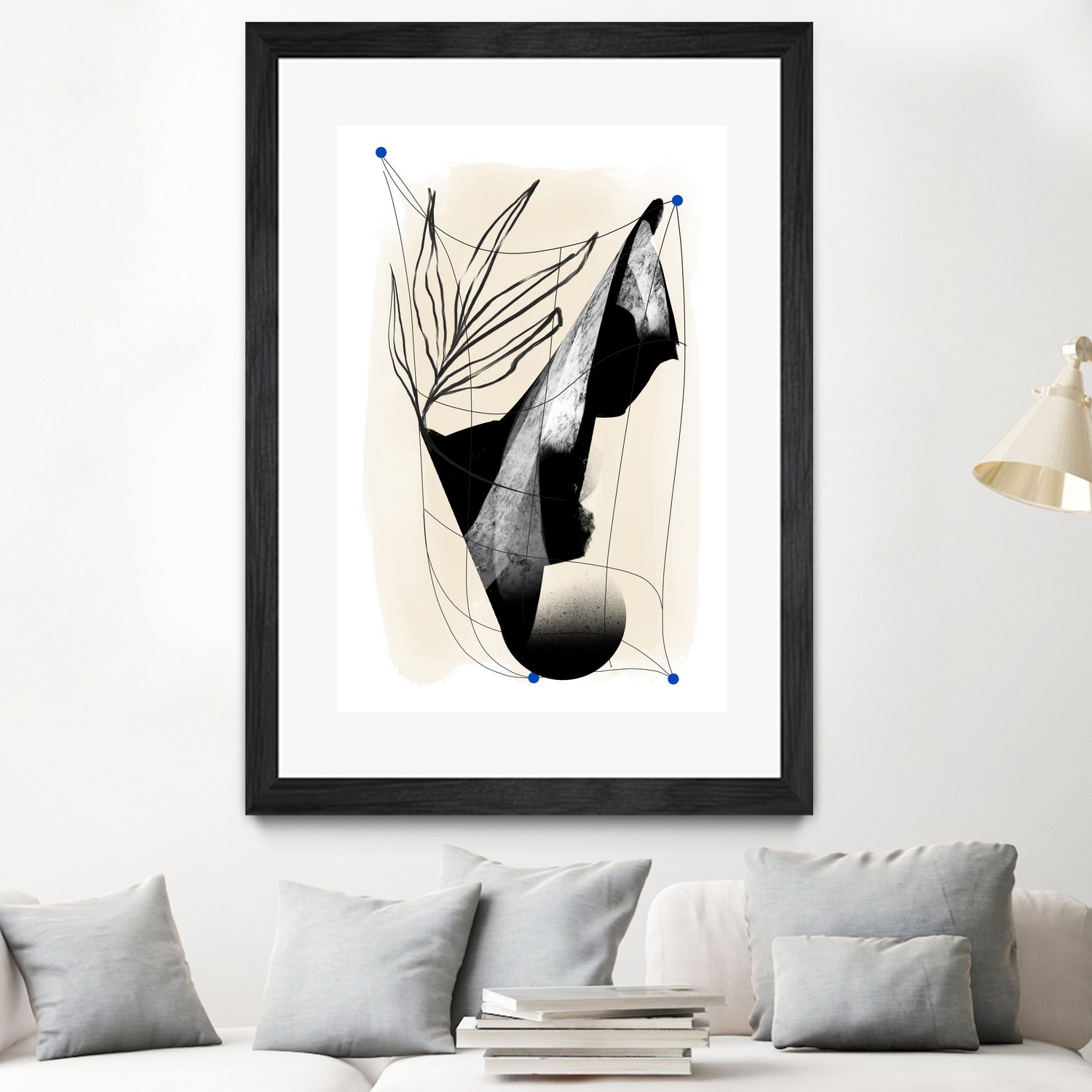 Which Came First by Jilli Darling on GIANT ART - abstract abstract, bold, white, grey, gray, calm, painting, print, wallart, wall art, energetic, colourful, graphic print, illustration, soft, brush strokes, cute, prints, home decor, beige, black, drawing