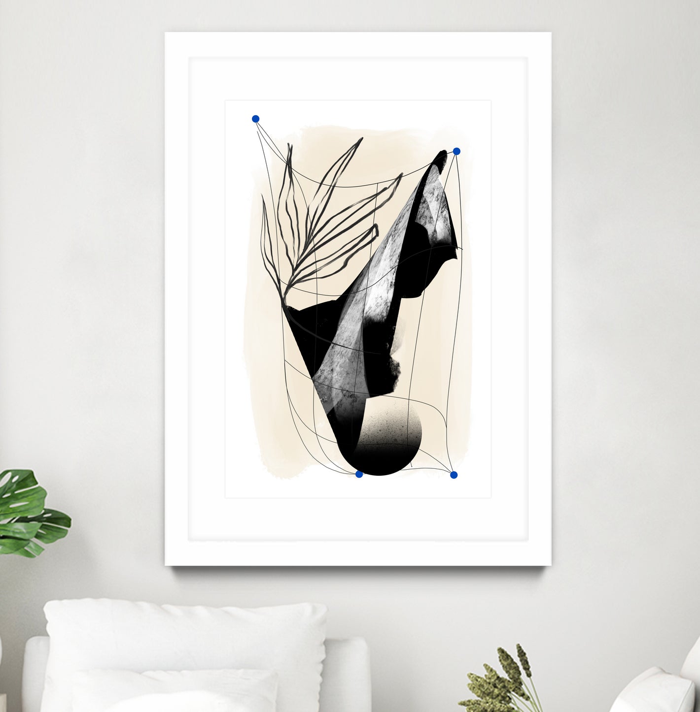 Which Came First by Jilli Darling on GIANT ART - abstract abstract, bold, white, grey, gray, calm, painting, print, wallart, wall art, energetic, colourful, graphic print, illustration, soft, brush strokes, cute, prints, home decor, beige, black, drawing