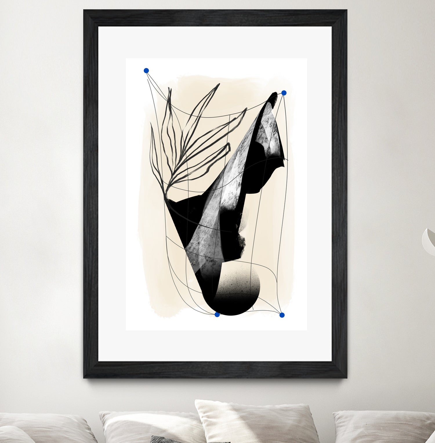 Which Came First by Jilli Darling on GIANT ART - abstract abstract, bold, white, grey, gray, calm, painting, print, wallart, wall art, energetic, colourful, graphic print, illustration, soft, brush strokes, cute, prints, home decor, beige, black, drawing