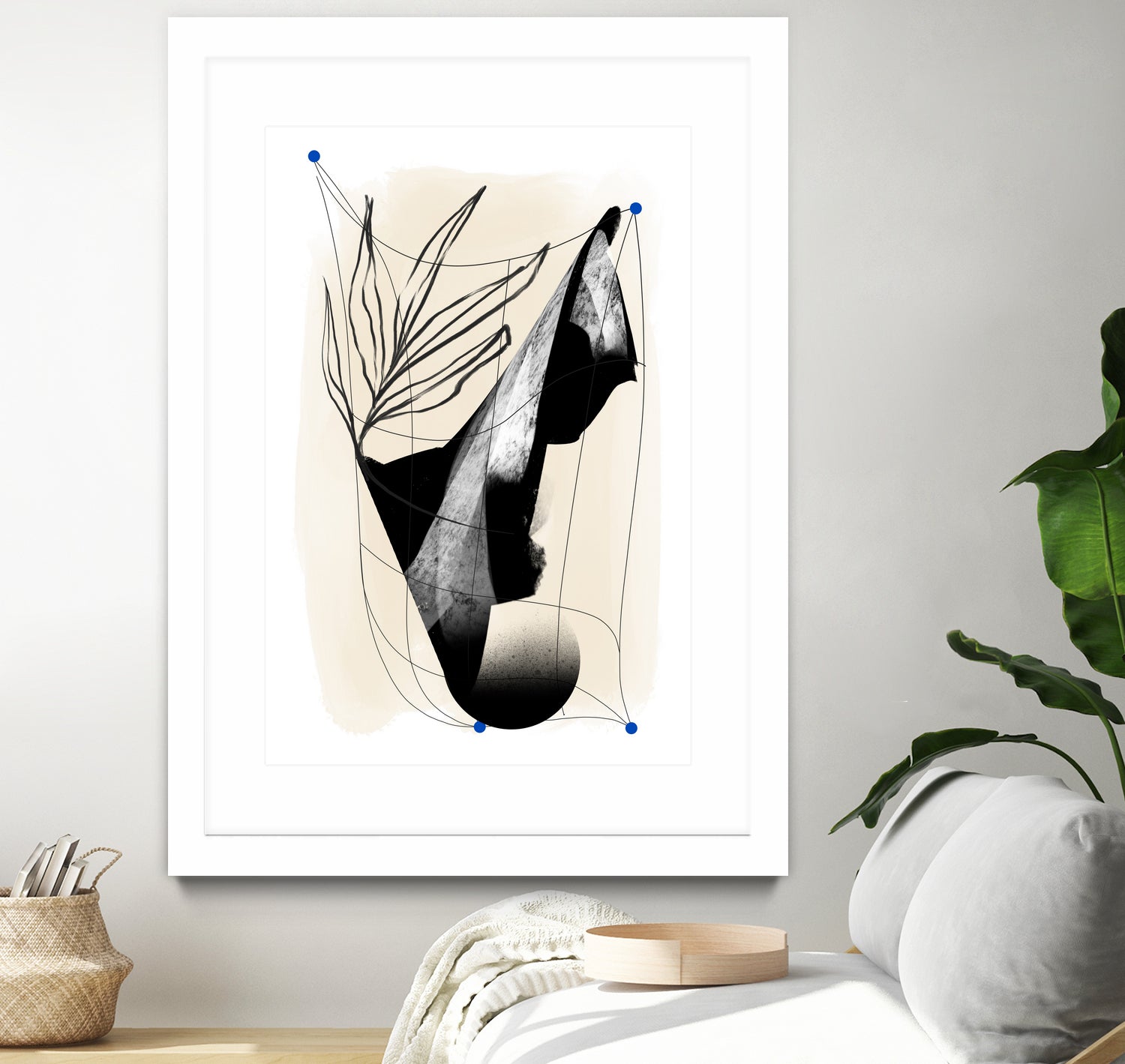 Which Came First by Jilli Darling on GIANT ART - abstract abstract, bold, white, grey, gray, calm, painting, print, wallart, wall art, energetic, colourful, graphic print, illustration, soft, brush strokes, cute, prints, home decor, beige, black, drawing