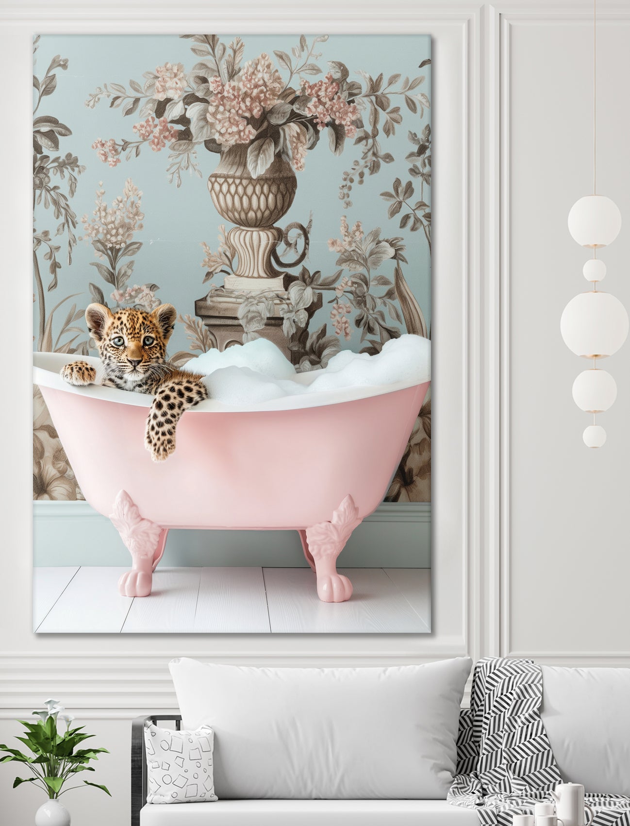 Leoparda Pink Bubble Bath by Niky Rahner on GIANT ART - botanical rahner
