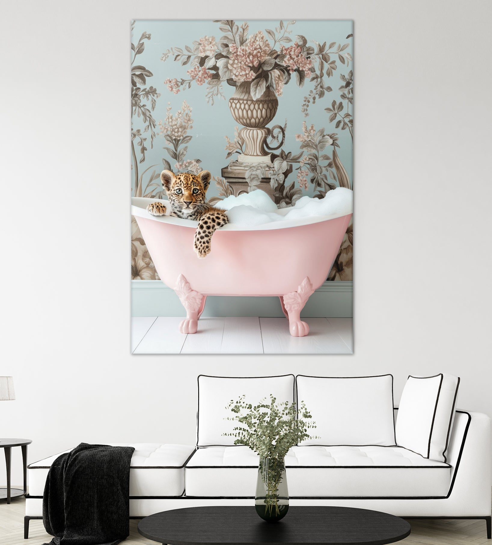 Leoparda Pink Bubble Bath by Niky Rahner on GIANT ART - botanical rahner