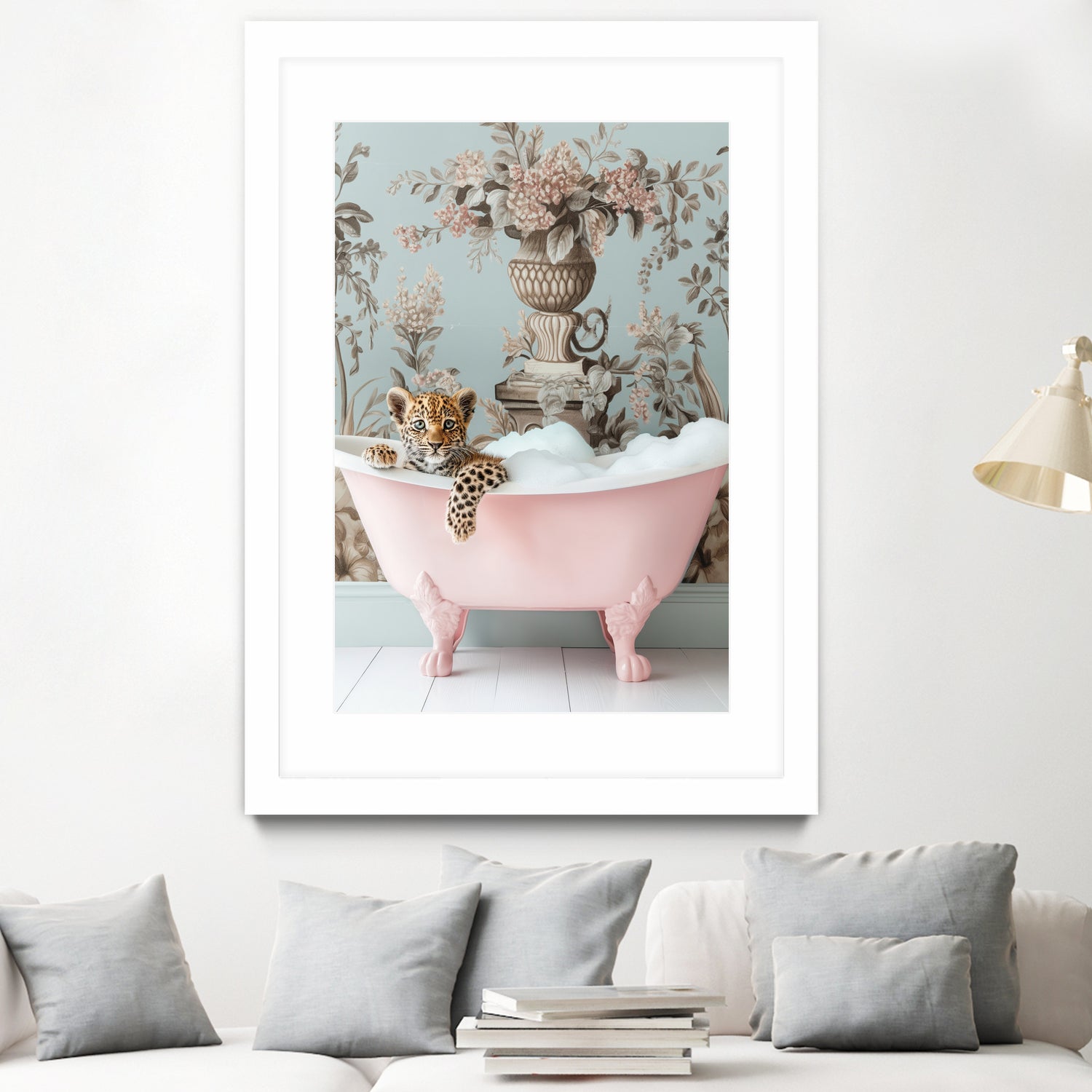 Leoparda Pink Bubble Bath by Niky Rahner on GIANT ART - botanical rahner