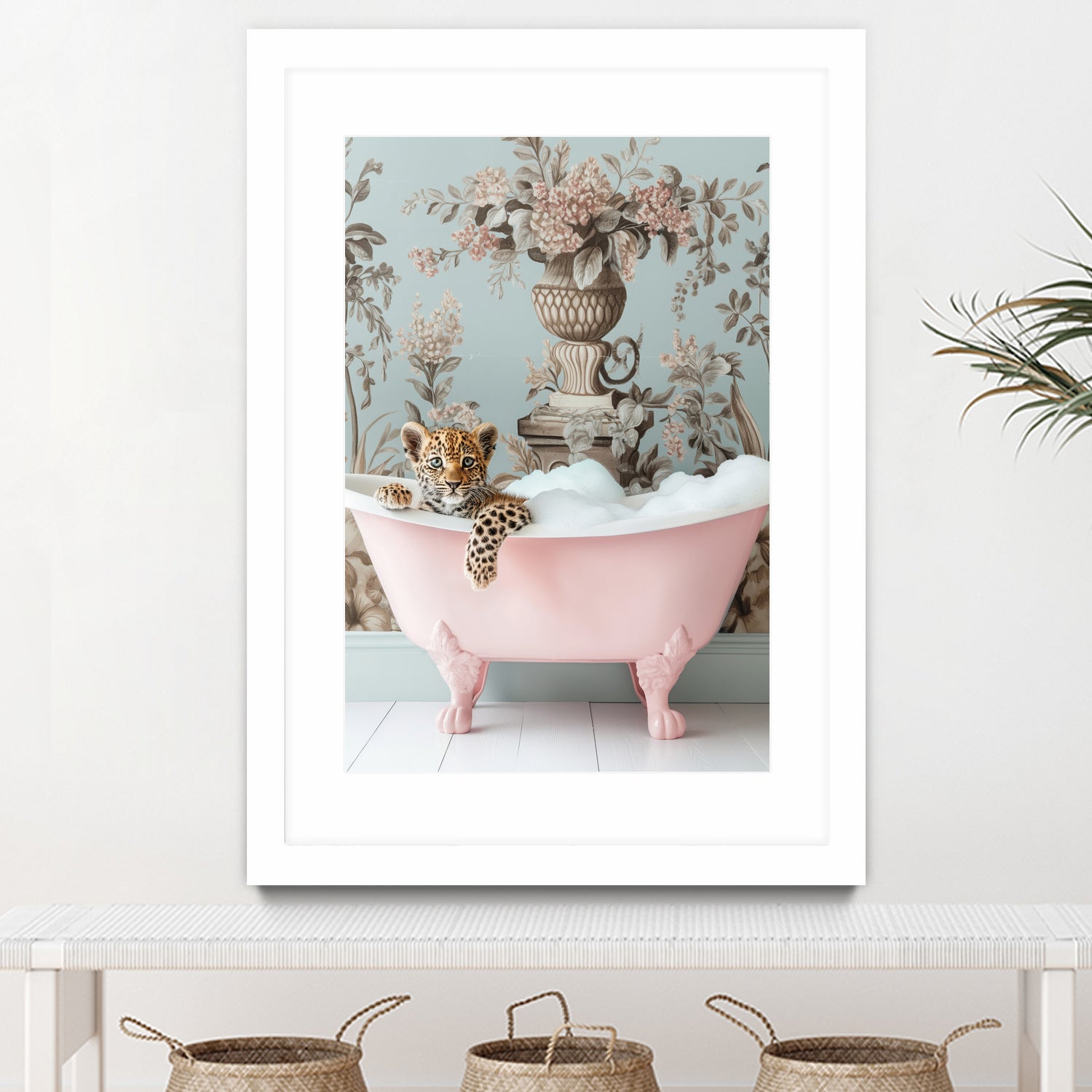 Leoparda Pink Bubble Bath by Niky Rahner on GIANT ART - botanical rahner