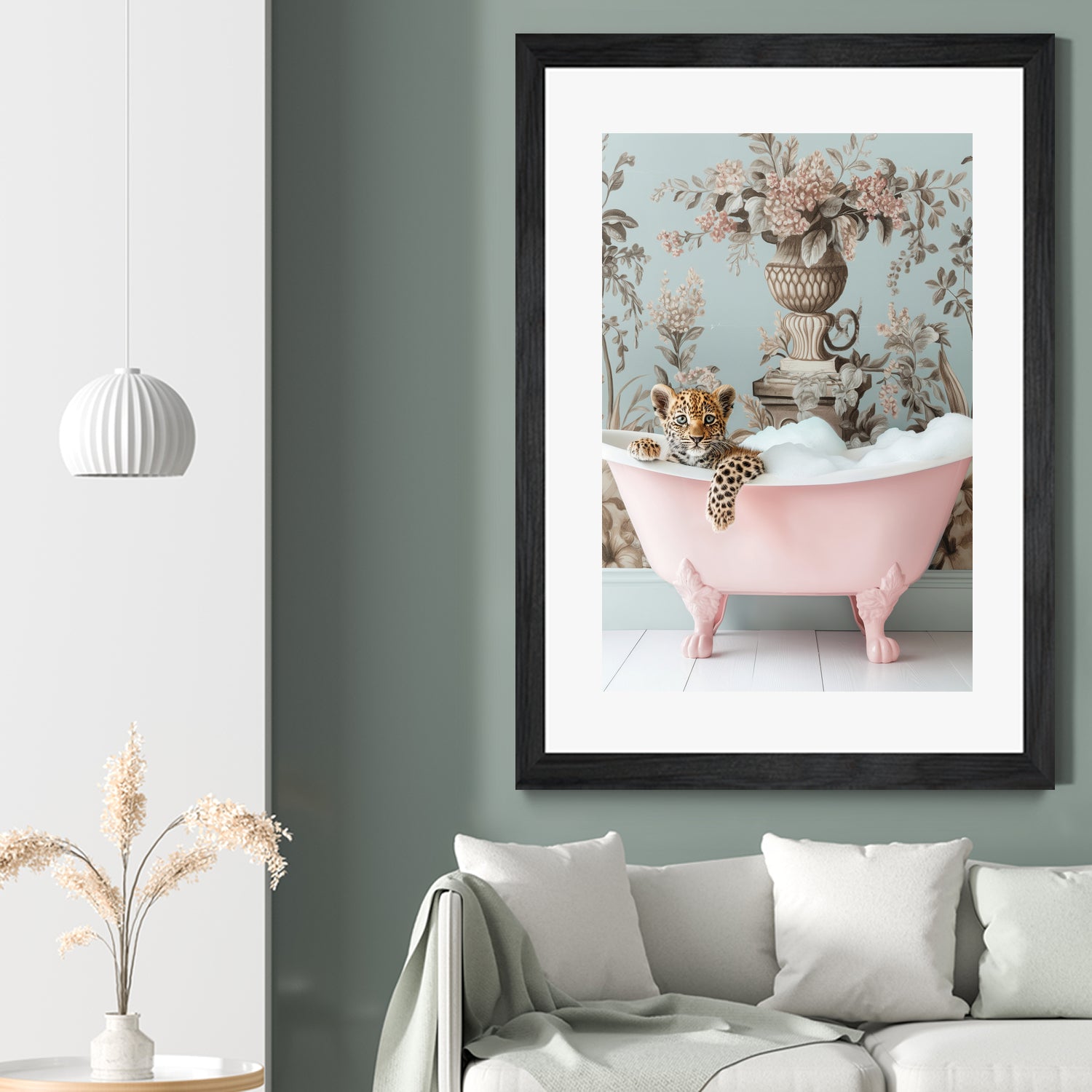 Leoparda Pink Bubble Bath by Niky Rahner on GIANT ART - botanical rahner