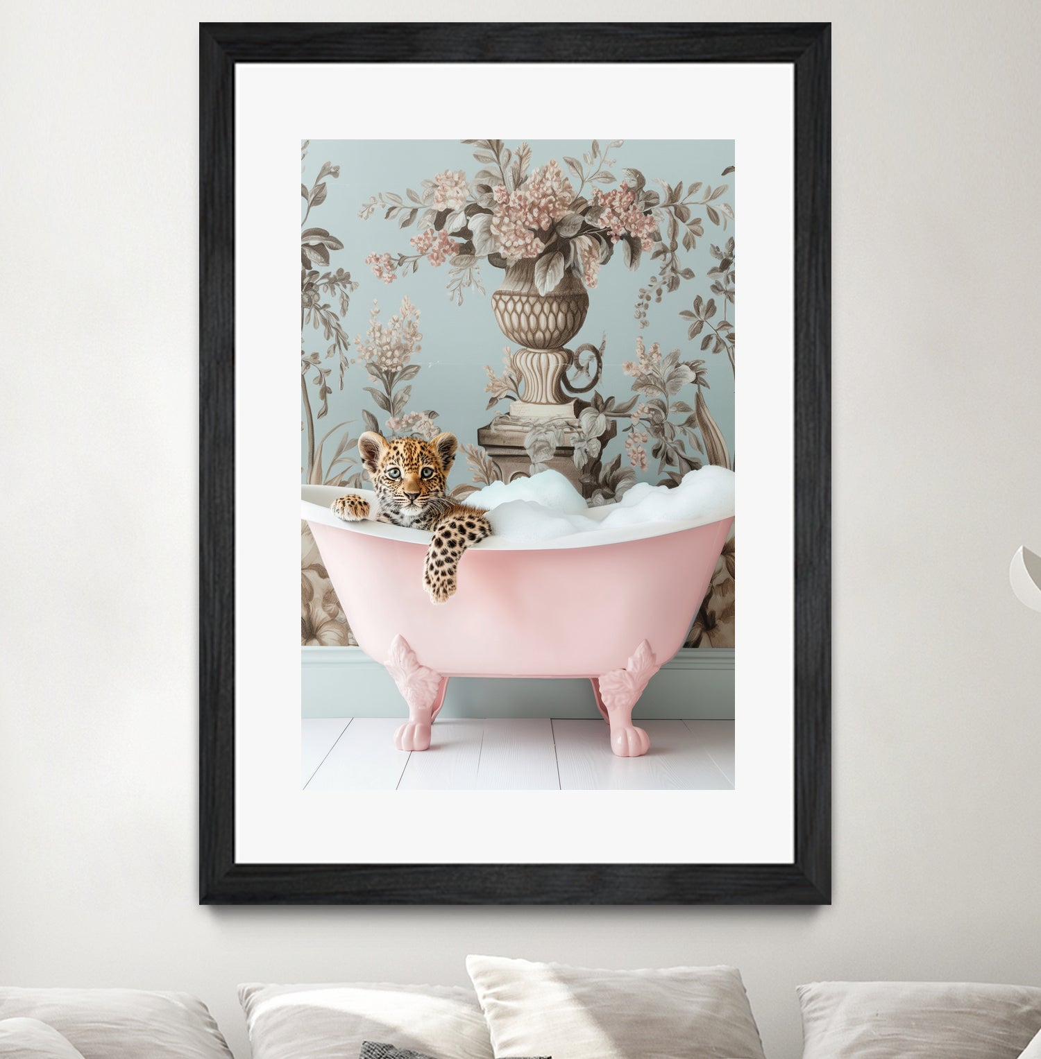 Leoparda Pink Bubble Bath by Niky Rahner on GIANT ART - botanical rahner