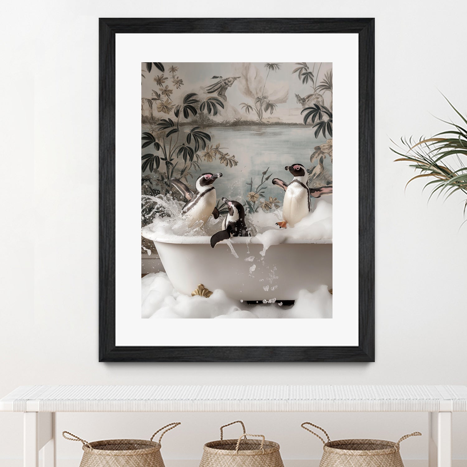 Penguin Splash Party by Niky Rahner on GIANT ART - botanical rahner