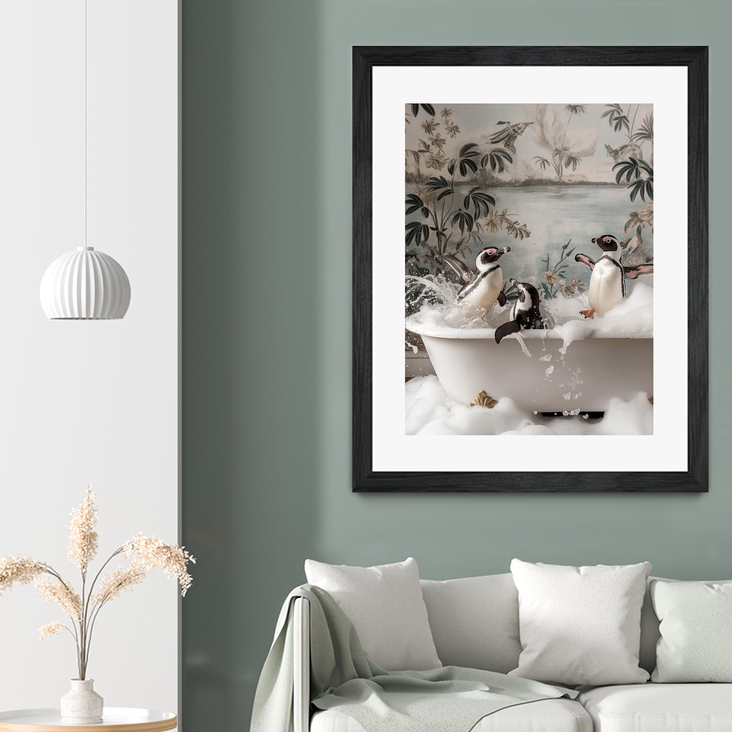 Penguin Splash Party by Niky Rahner on GIANT ART - botanical rahner