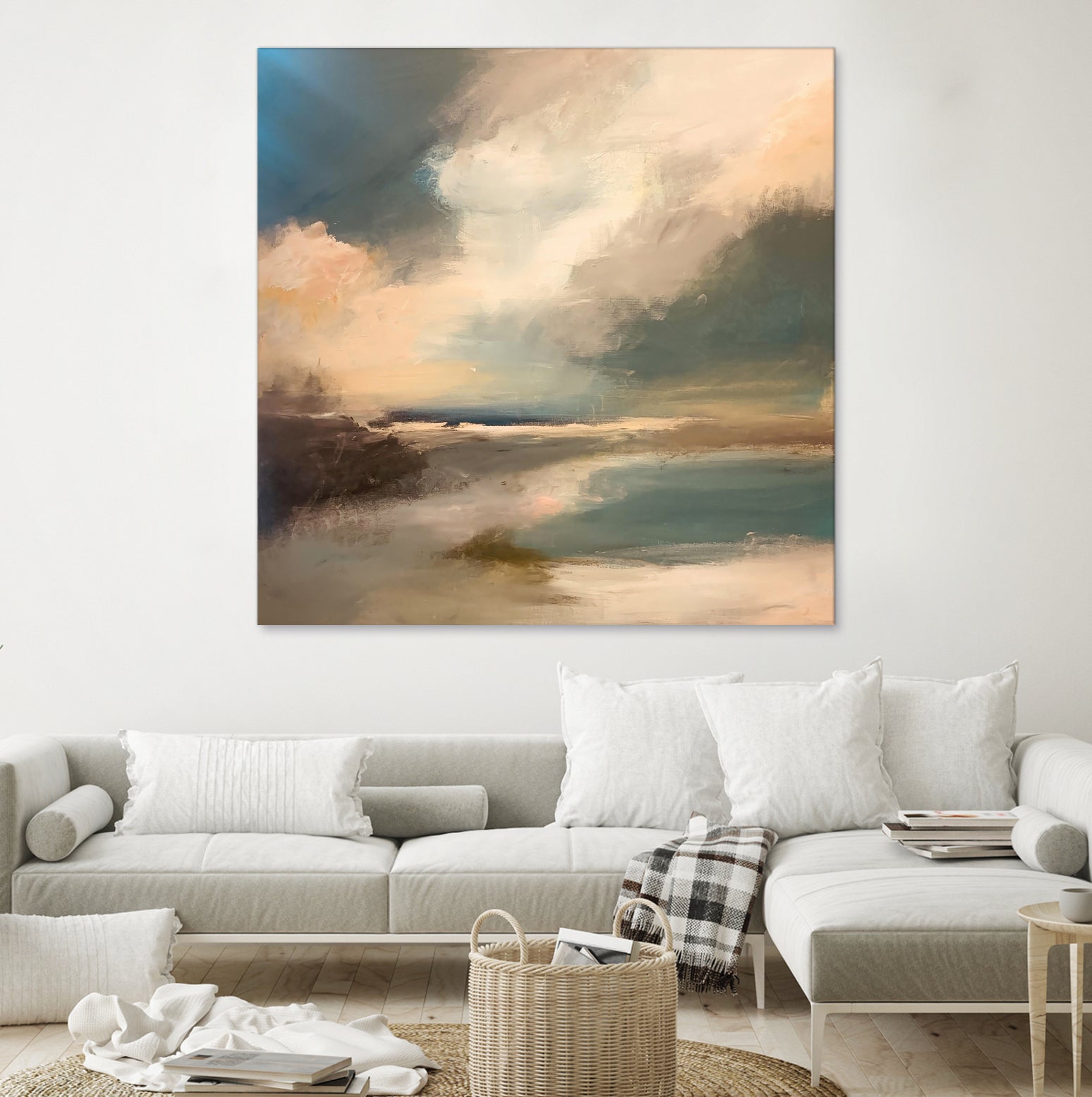 Serene Seascape Under a Dynamic Sky by Anna-Karin Bergius on GIANT ART - abstract landscape nature and landscapes abstract landscape
