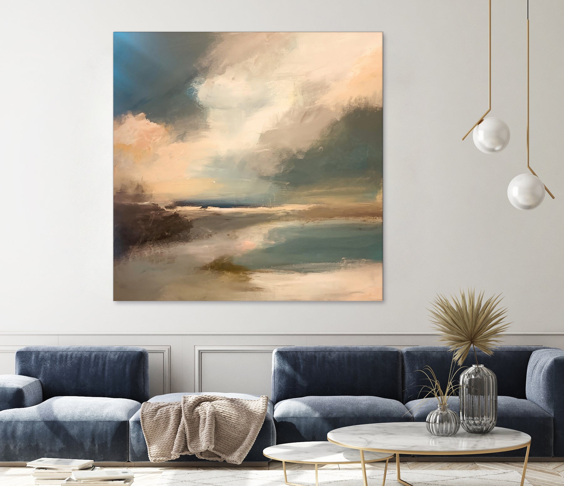 Serene Seascape Under a Dynamic Sky by Anna-Karin Bergius on GIANT ART - abstract landscape nature and landscapes abstract landscape