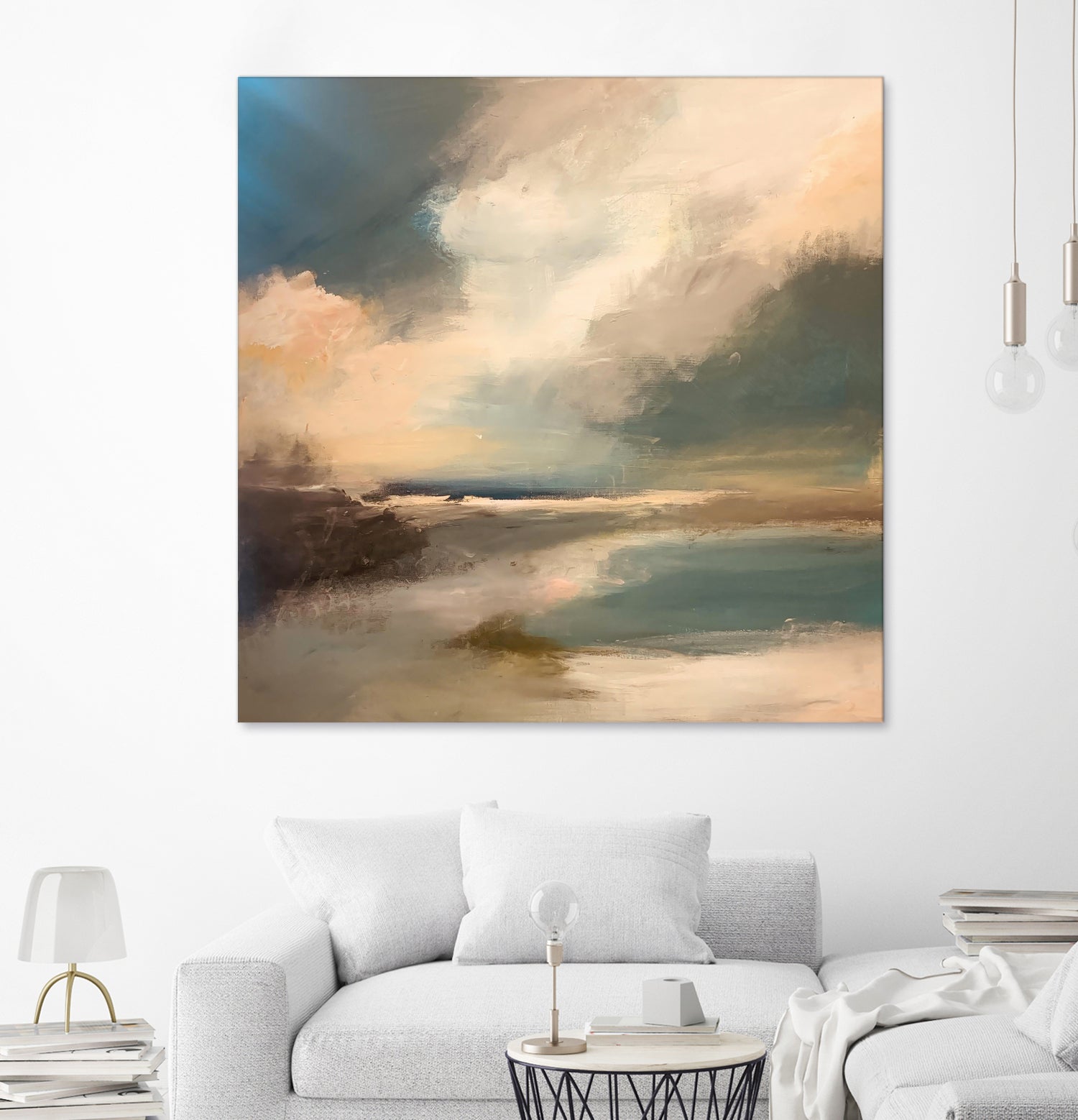 Serene Seascape Under a Dynamic Sky by Anna-Karin Bergius on GIANT ART - abstract landscape nature and landscapes abstract landscape