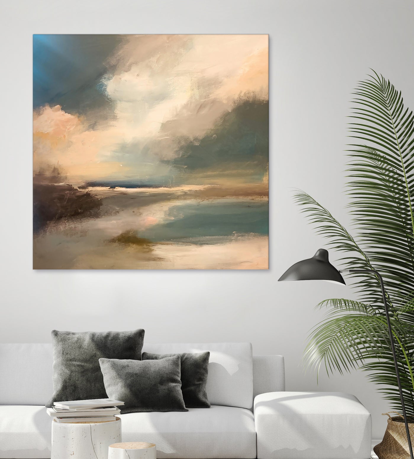 Serene Seascape Under a Dynamic Sky by Anna-Karin Bergius on GIANT ART - abstract landscape nature and landscapes abstract landscape