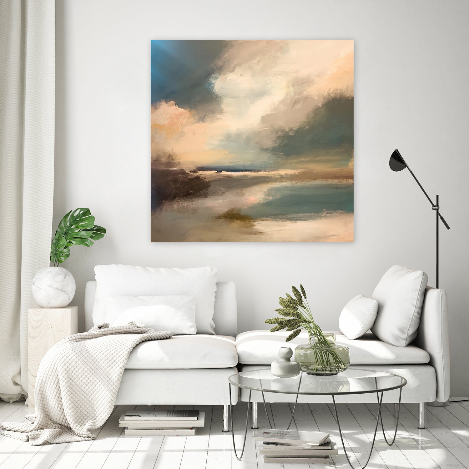 Serene Seascape Under a Dynamic Sky by Anna-Karin Bergius on GIANT ART - abstract landscape nature and landscapes abstract landscape