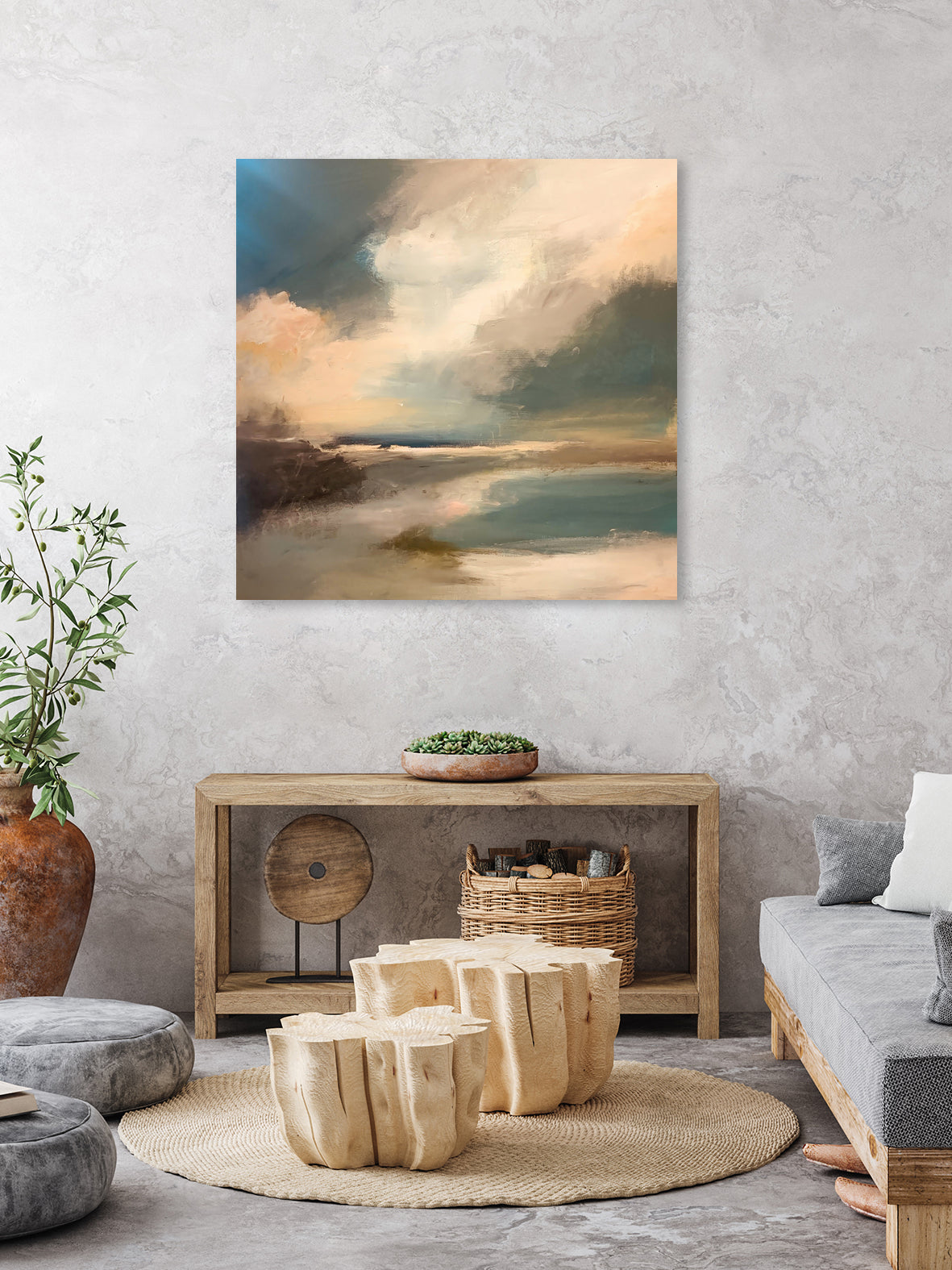 Serene Seascape Under a Dynamic Sky by Anna-Karin Bergius on GIANT ART - abstract landscape nature and landscapes abstract landscape