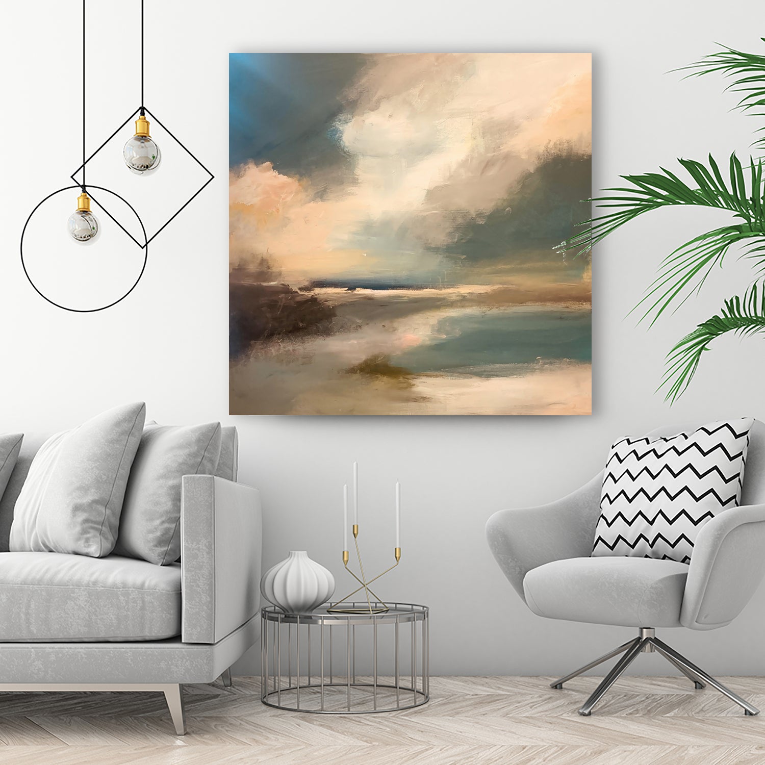 Serene Seascape Under a Dynamic Sky by Anna-Karin Bergius on GIANT ART - abstract landscape nature and landscapes abstract landscape