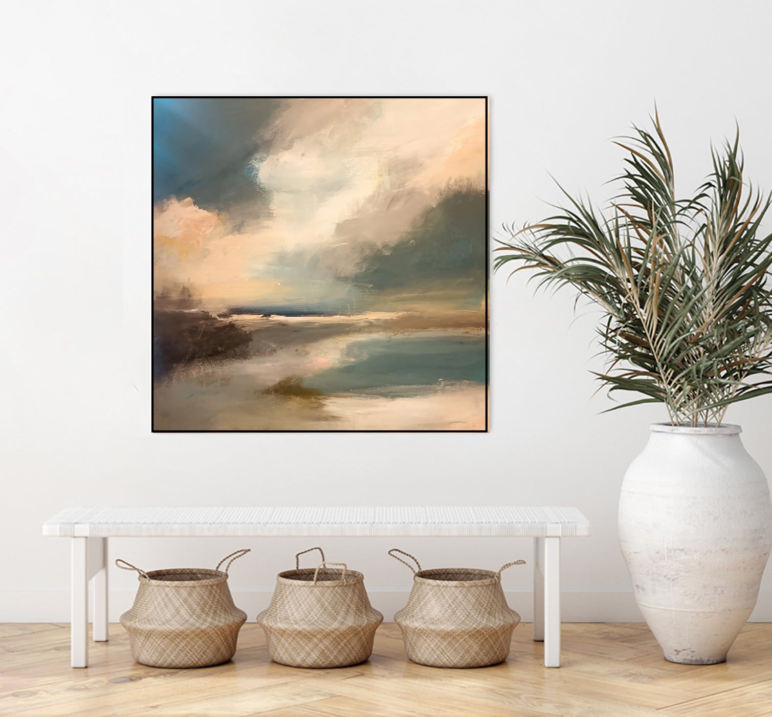 Serene Seascape Under a Dynamic Sky by Anna-Karin Bergius on GIANT ART - abstract landscape nature and landscapes abstract landscape