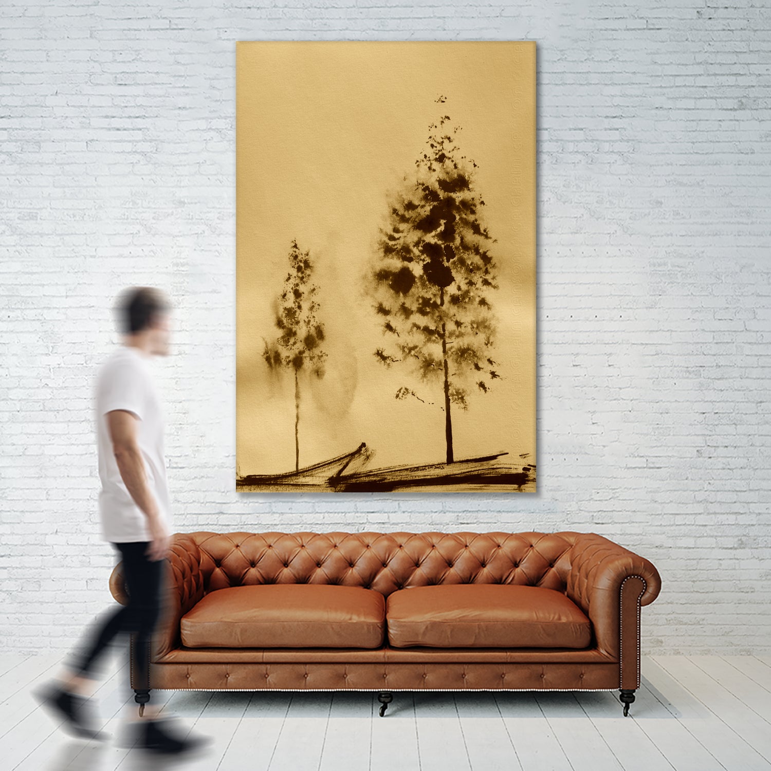 Two Trees Capturing Simplicity And Nature by Santhosh ch on GIANT ART - 14071 illustration