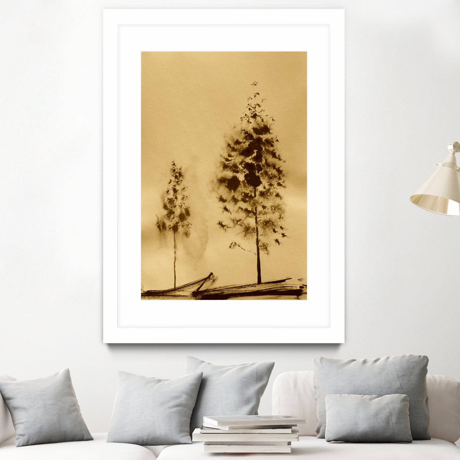 Two Trees Capturing Simplicity And Nature by Santhosh ch on GIANT ART - 14071 illustration