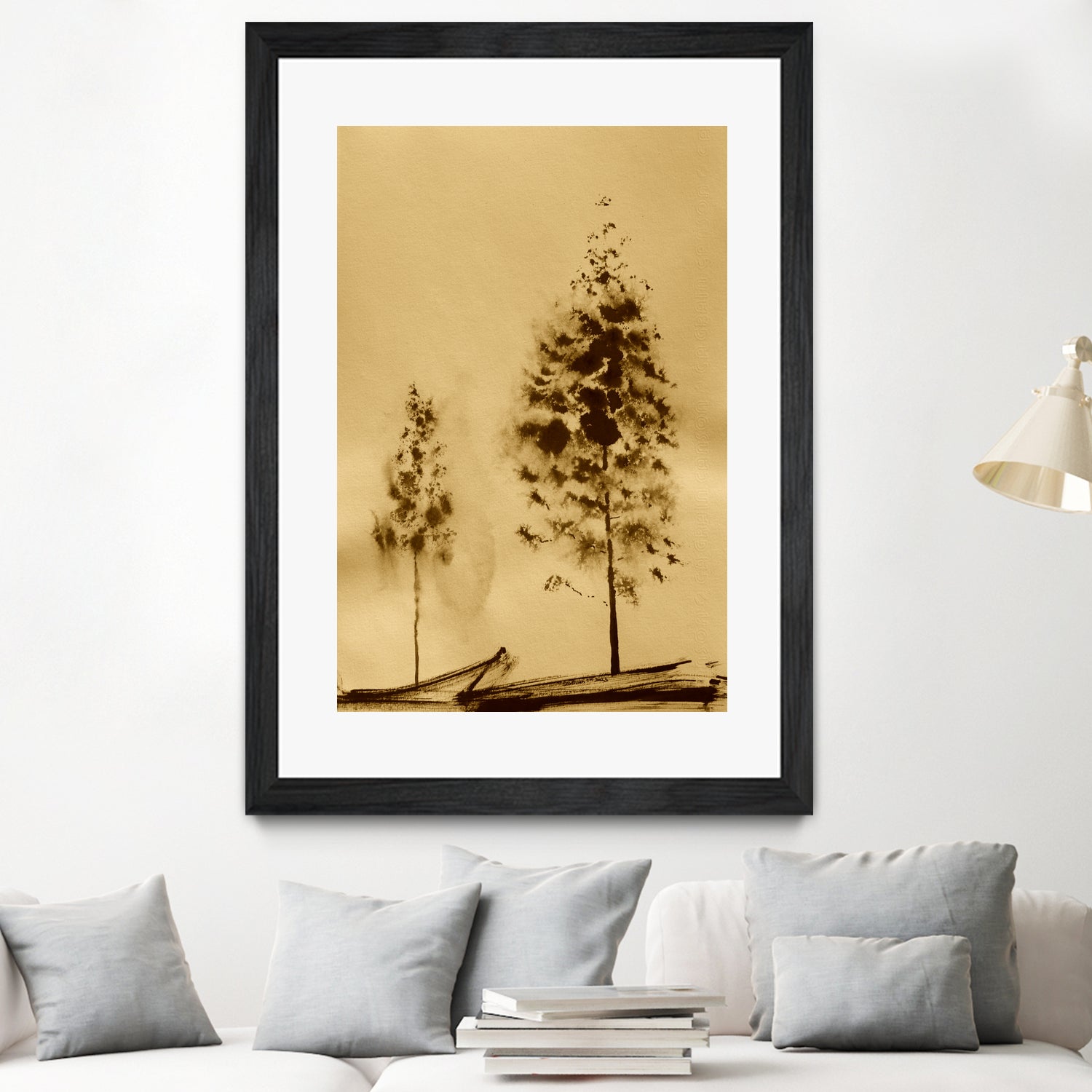 Two Trees Capturing Simplicity And Nature by Santhosh ch on GIANT ART - 14071 illustration