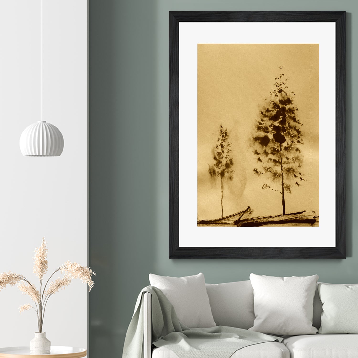 Two Trees Capturing Simplicity And Nature by Santhosh ch on GIANT ART - 14071 illustration