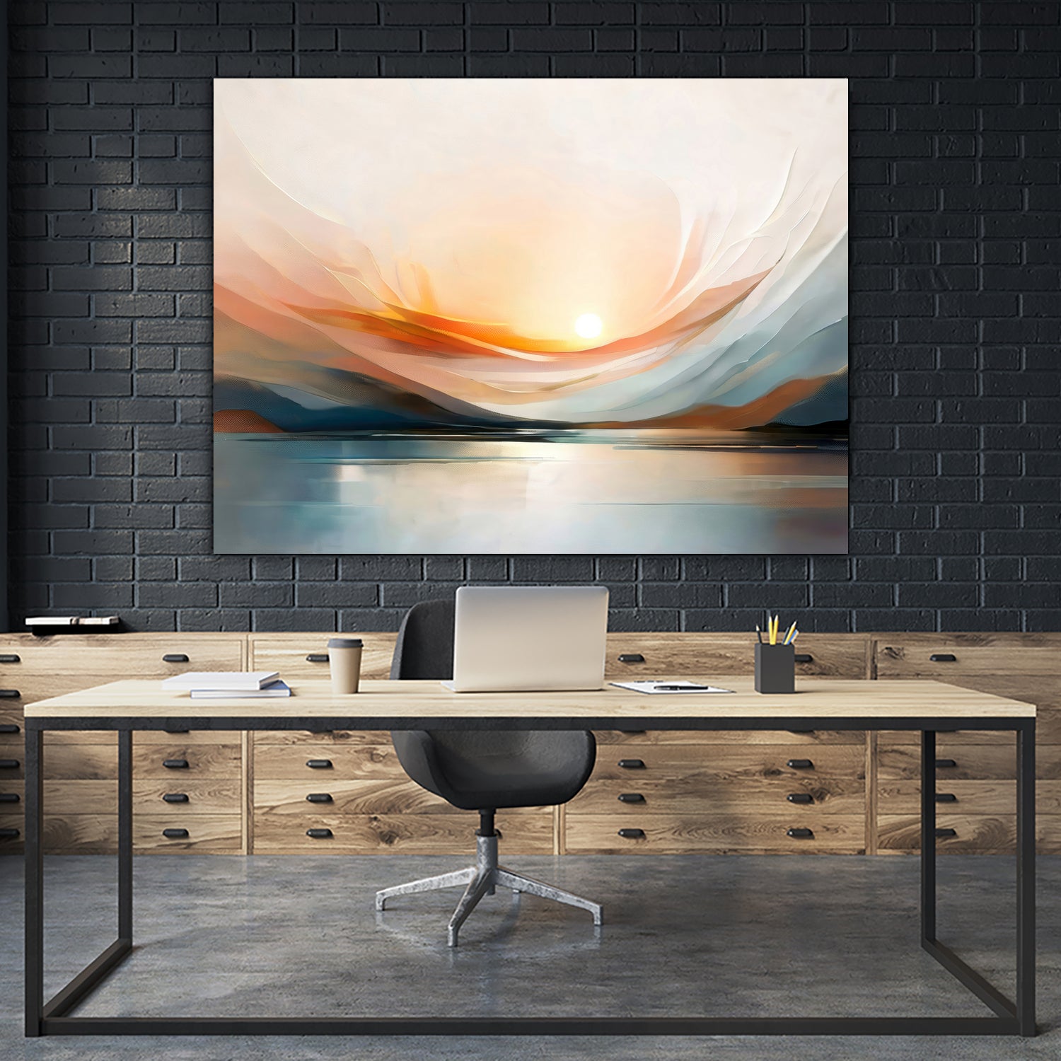 Sunset Over A Calm Body Of Water by Alpenglow Workshop on GIANT ART - abstract abstract sunset