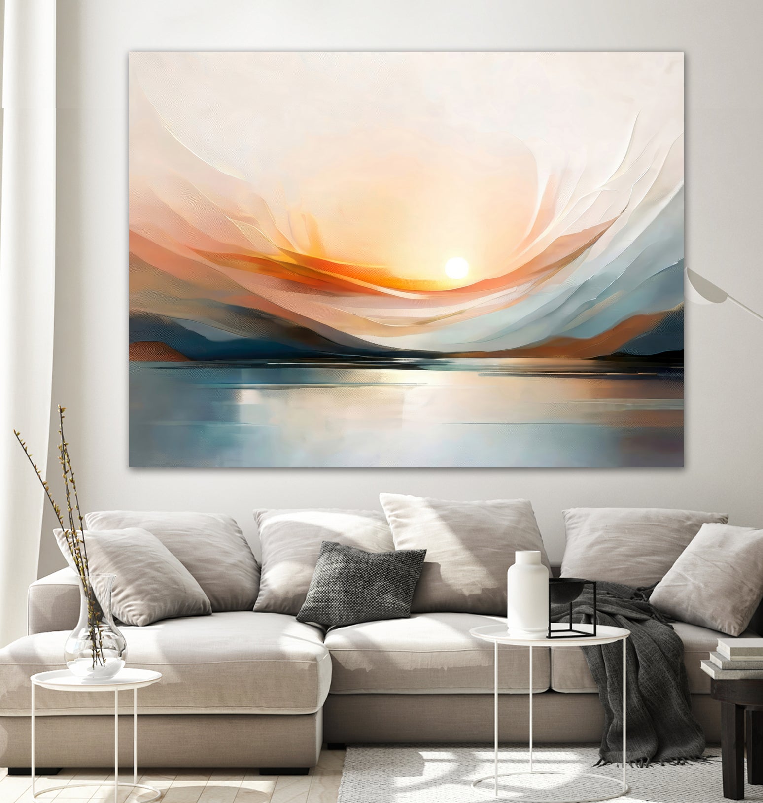 Sunset Over A Calm Body Of Water by Alpenglow Workshop on GIANT ART - abstract abstract sunset