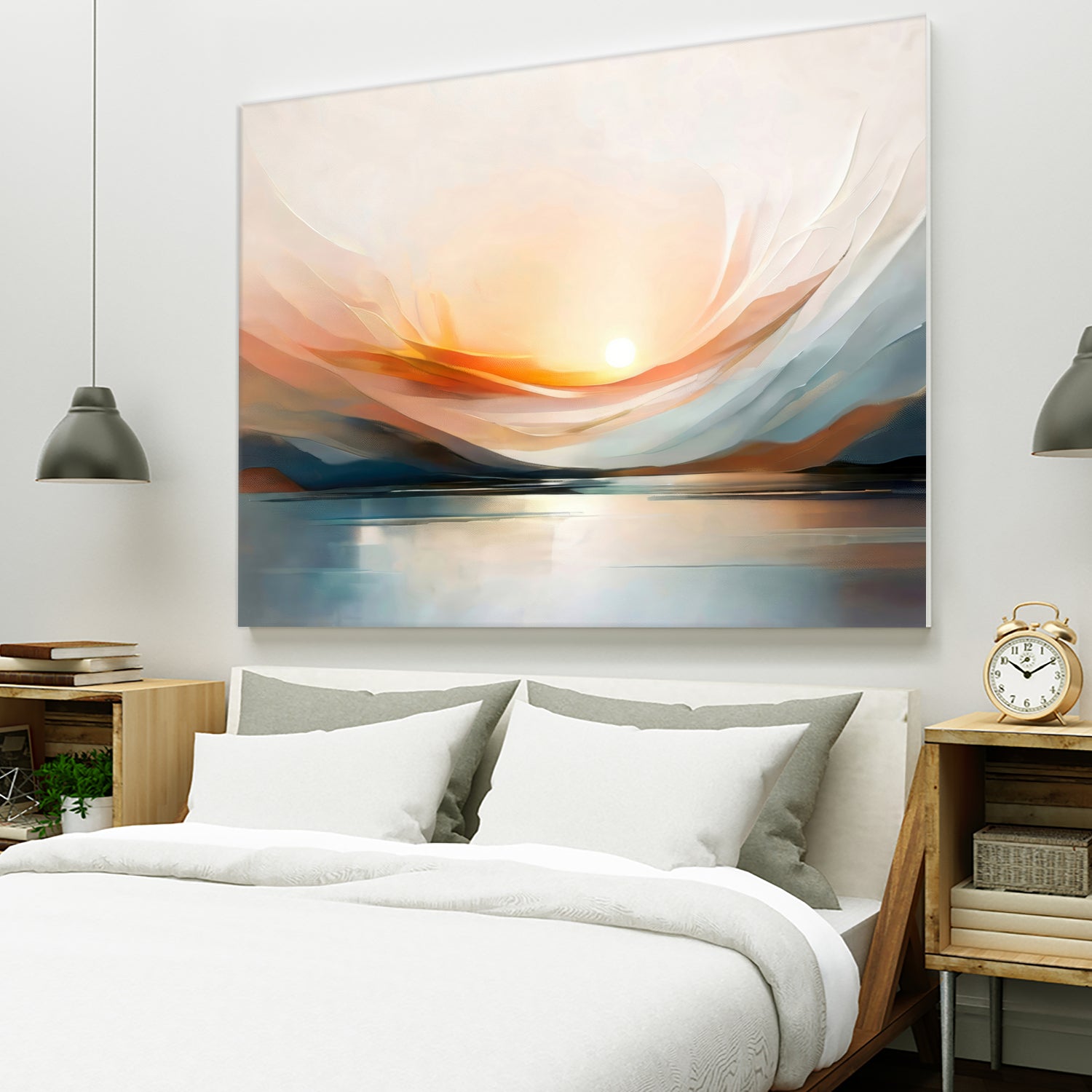 Sunset Over A Calm Body Of Water by Alpenglow Workshop on GIANT ART - abstract abstract sunset