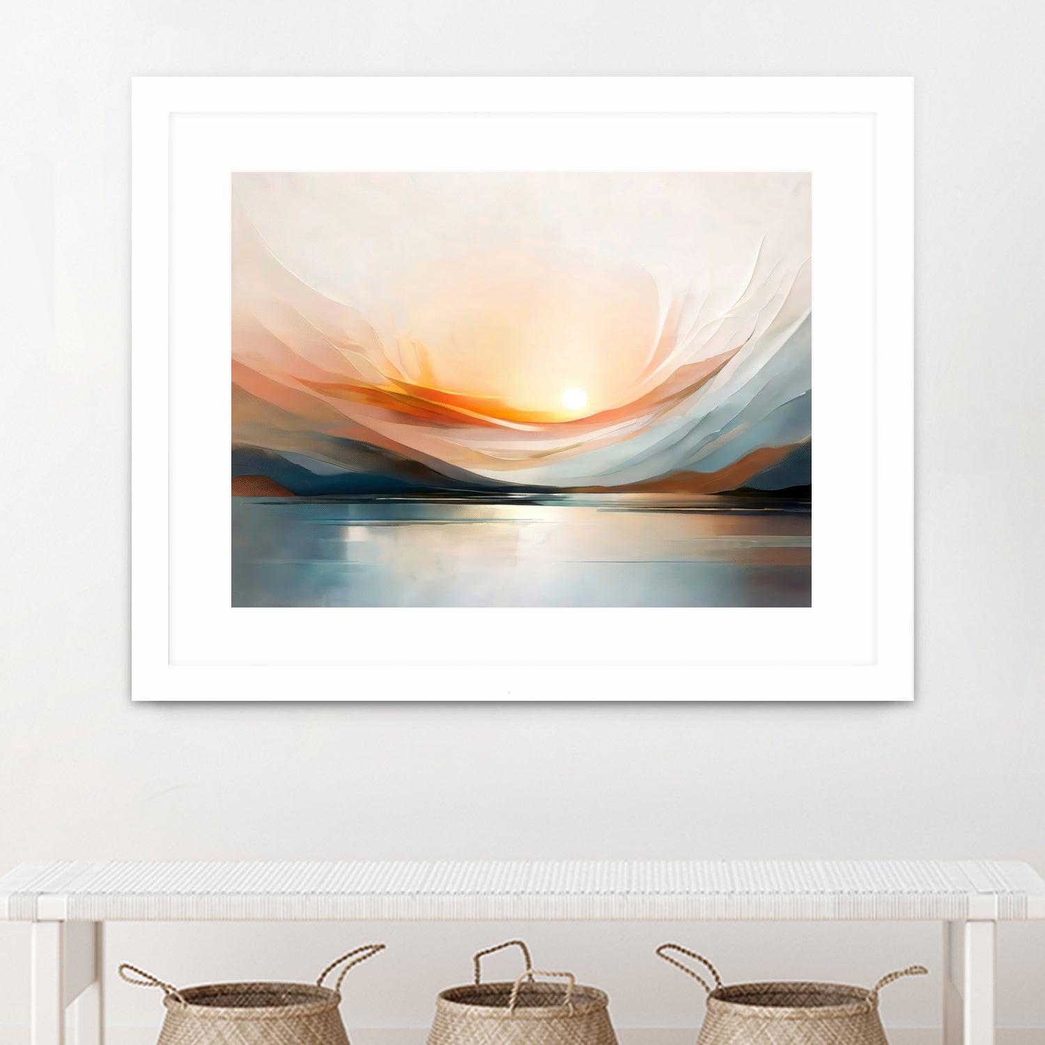 Sunset Over A Calm Body Of Water by Alpenglow Workshop on GIANT ART - abstract abstract sunset