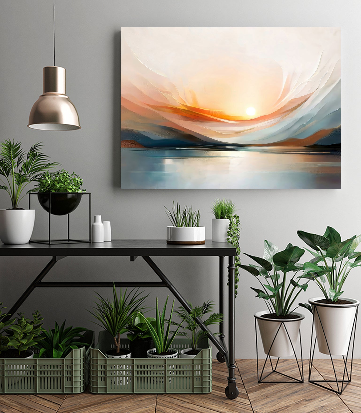 Sunset Over A Calm Body Of Water by Alpenglow Workshop on GIANT ART - abstract abstract sunset