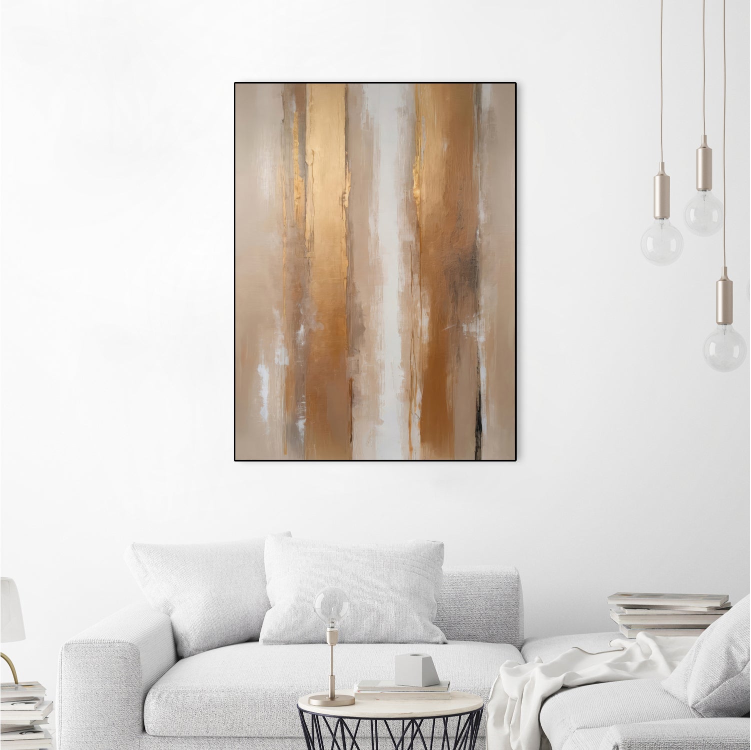Stripes In Soft Neutrals by Alpenglow Workshop on GIANT ART - abstract abstract wall art