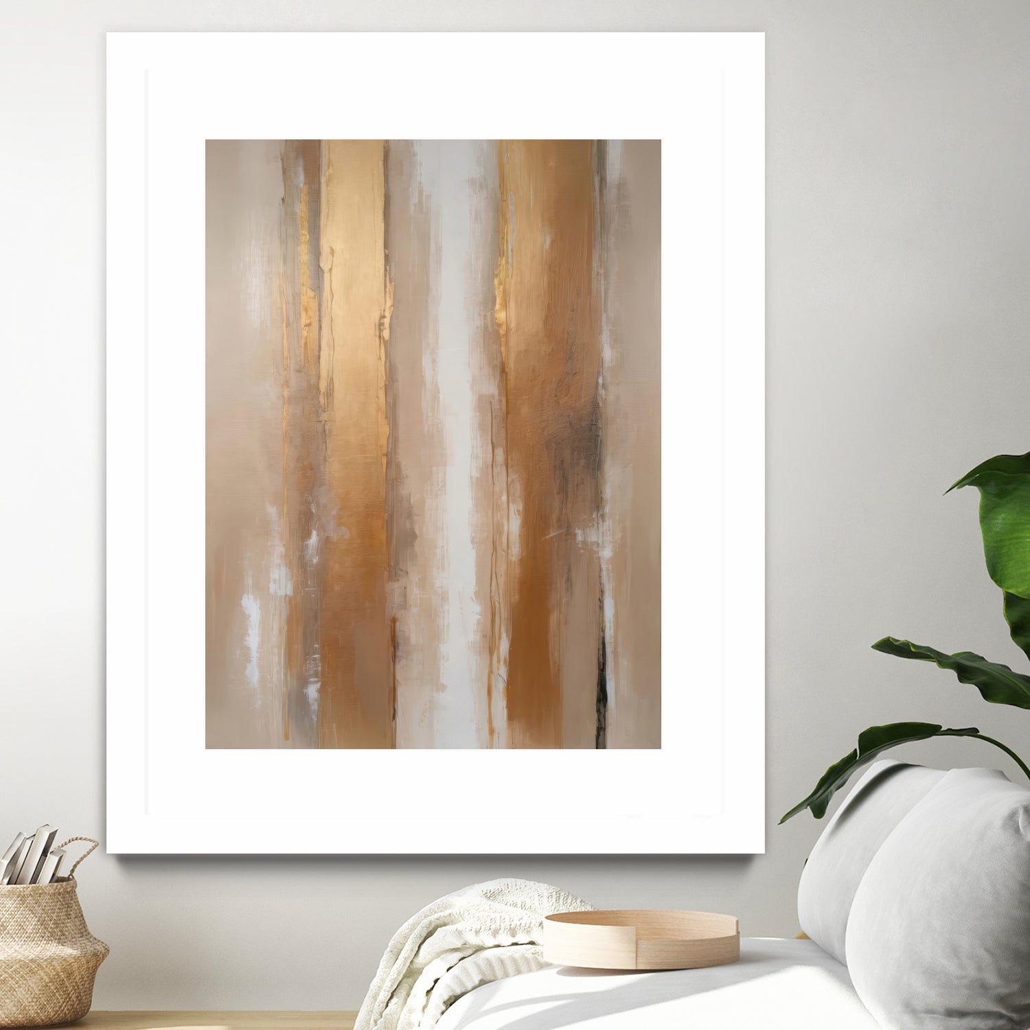 Stripes In Soft Neutrals by Alpenglow Workshop on GIANT ART - abstract abstract wall art