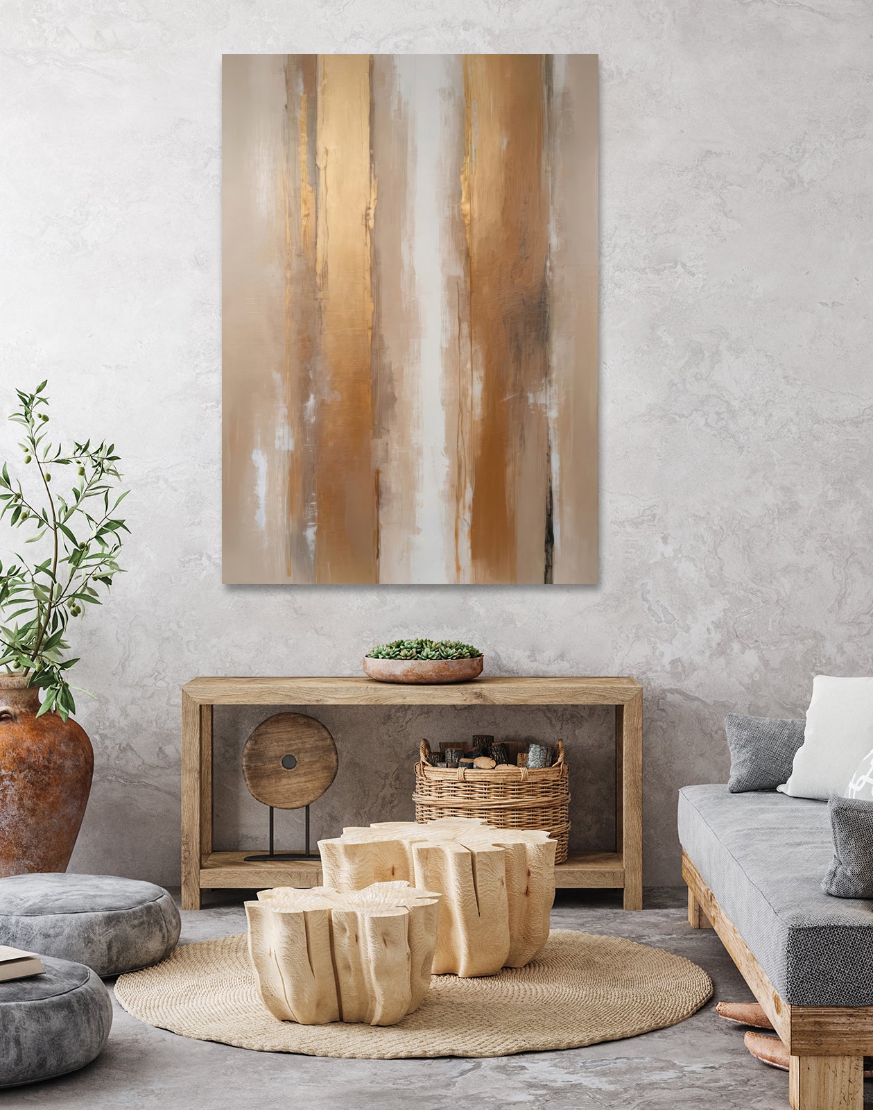 Stripes In Soft Neutrals by Alpenglow Workshop on GIANT ART - abstract abstract wall art