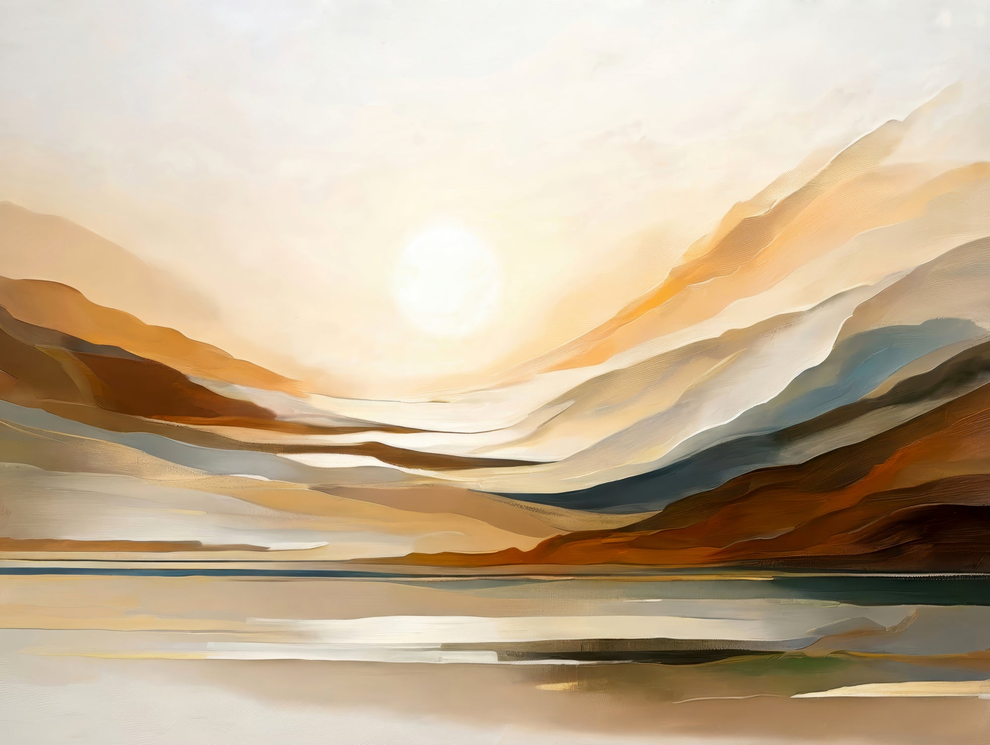 Sunset Through Misty Peaks by Alpenglow Workshop on GIANT ART - abstract abstract landscape