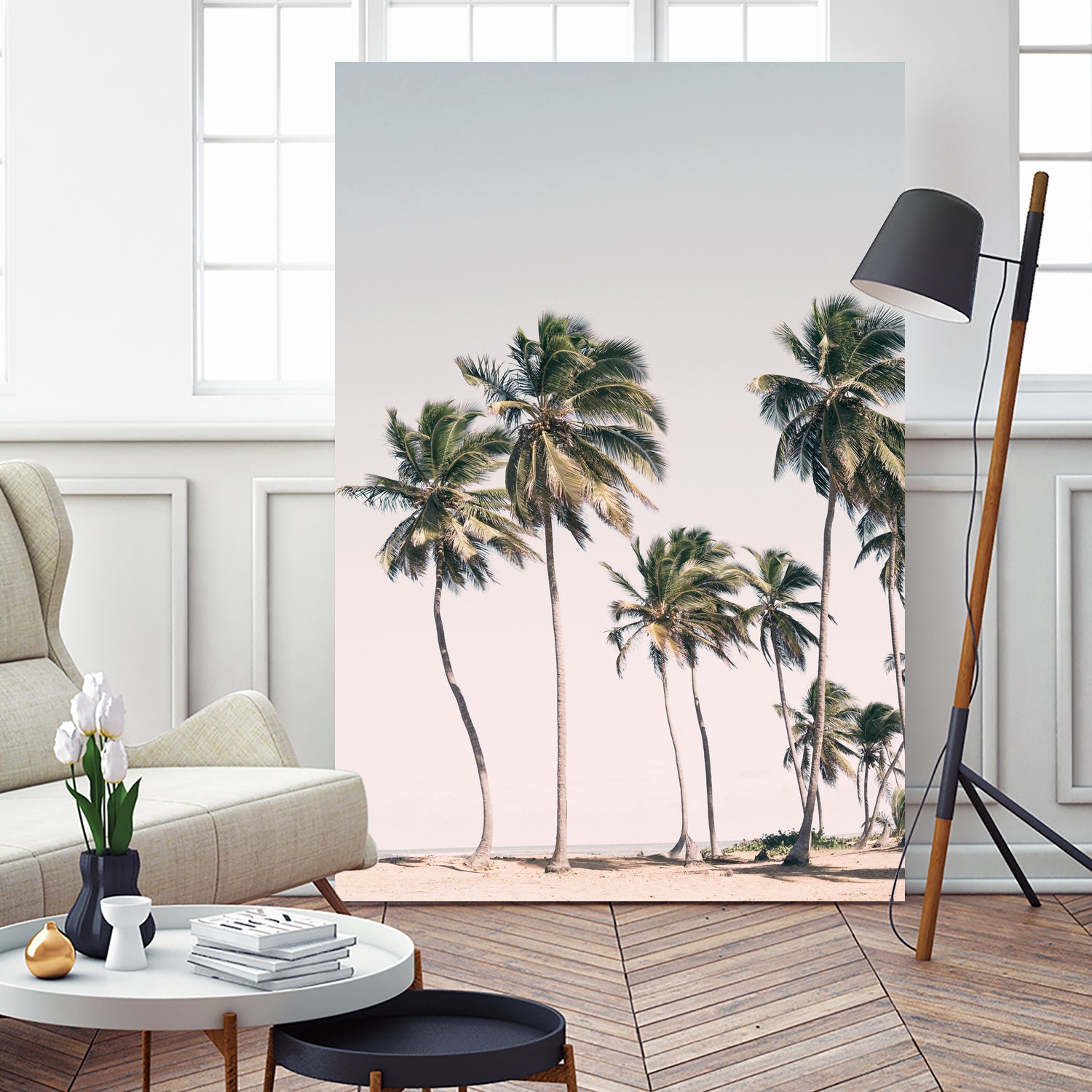Blush Tropical Trees by Kathrin Pienaar on GIANT ART - palm trees palm trees