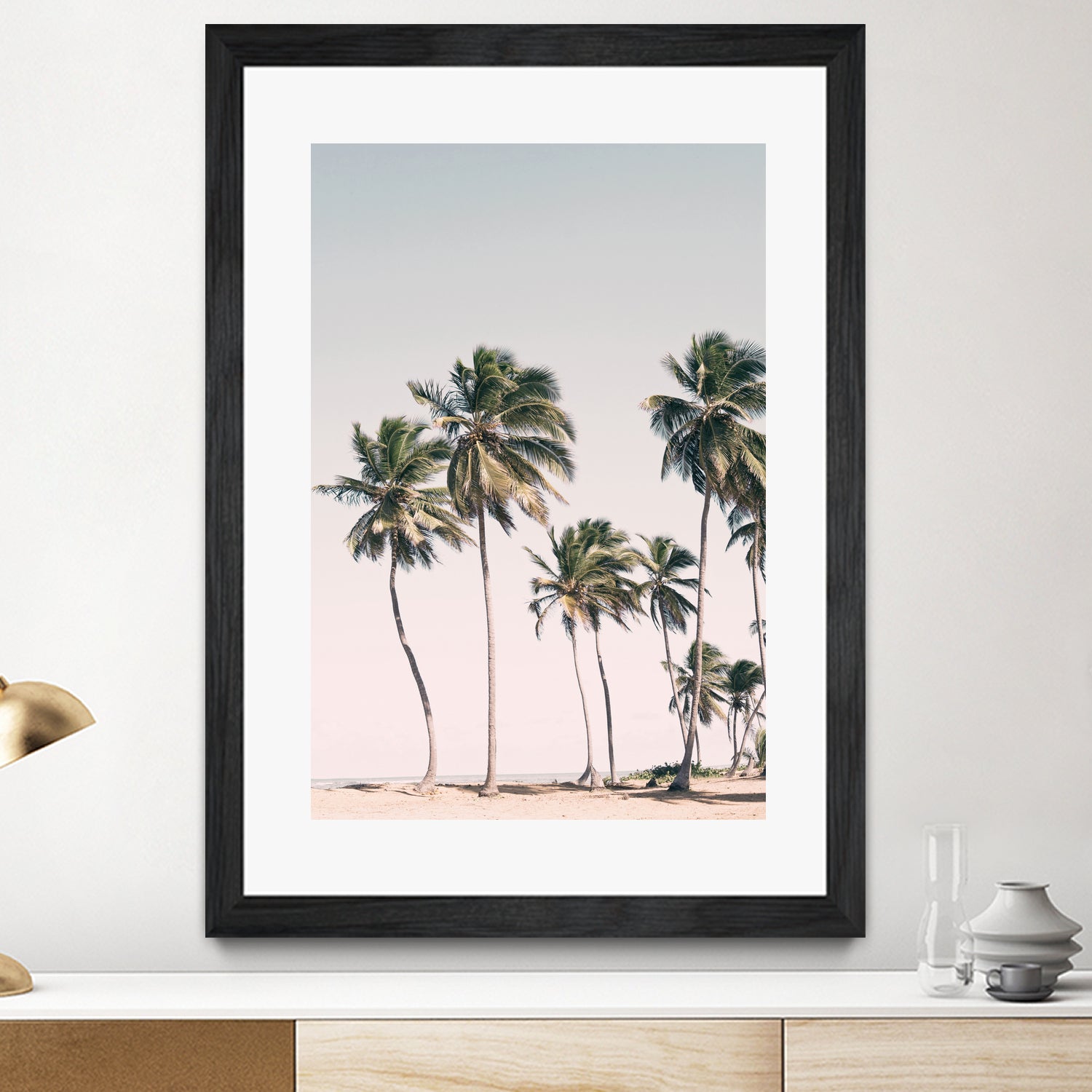 Blush Tropical Trees by Kathrin Pienaar on GIANT ART - palm trees palm trees
